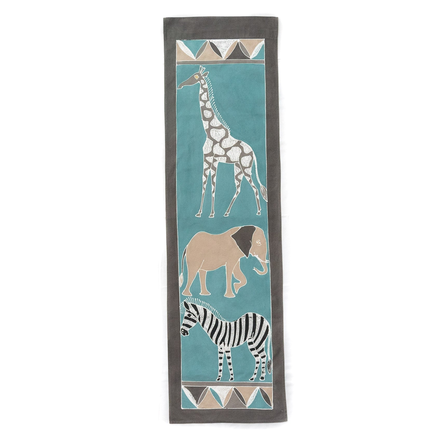Safari Animals Teal Table Runner