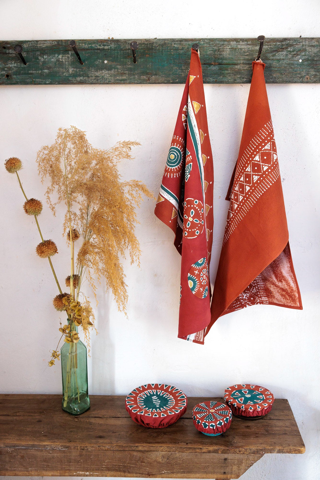 Matika Rust Linear Kitchen Towel