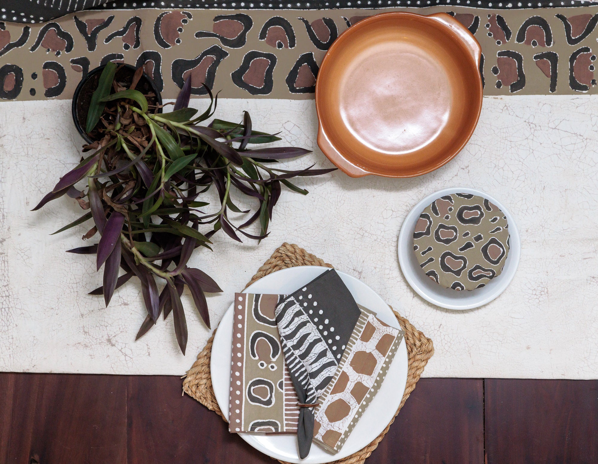 Add a touch of bohemian safari chic style with our animal print, African made napkins.