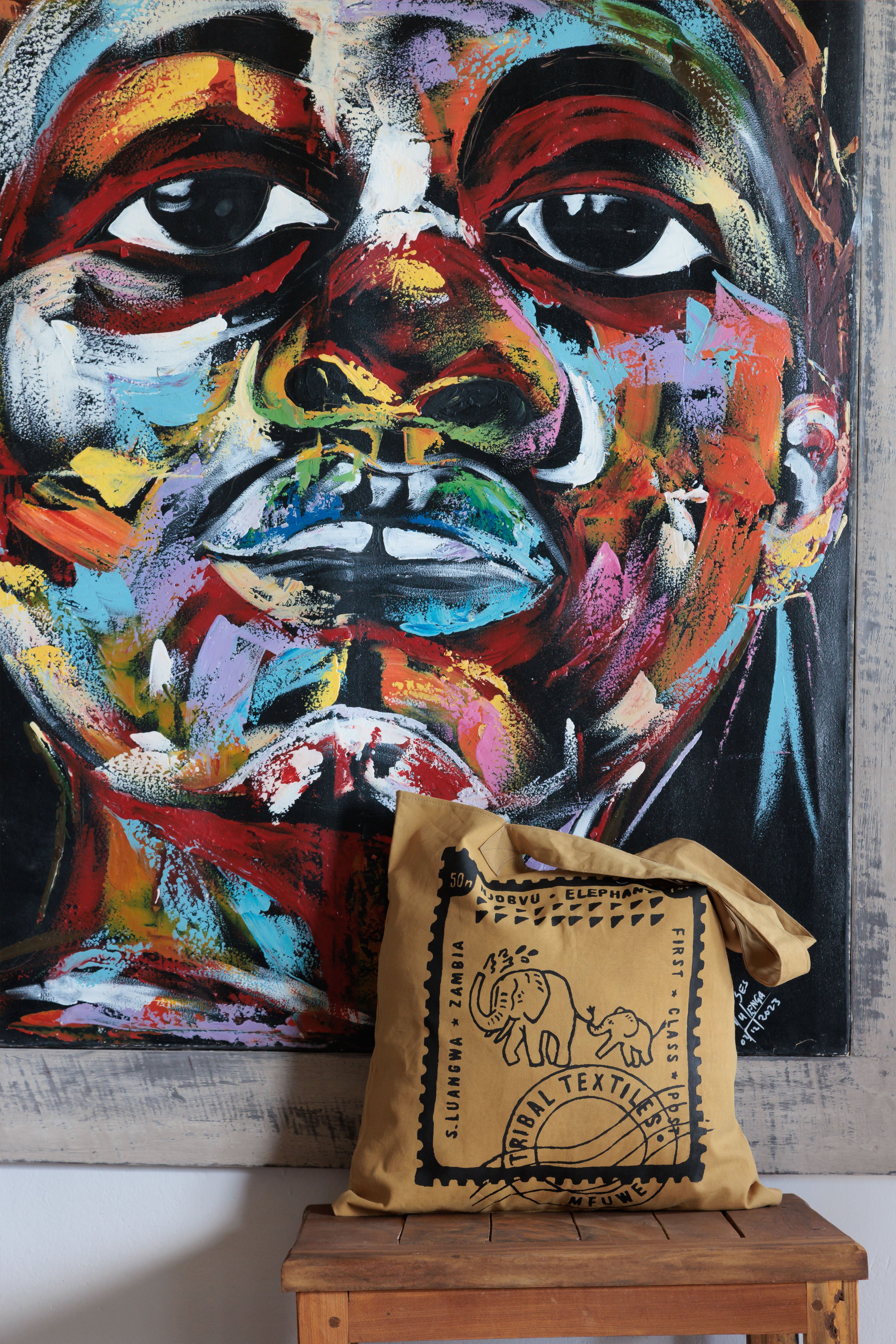 Stamp Collection - Elephant & Calf Tote Bag