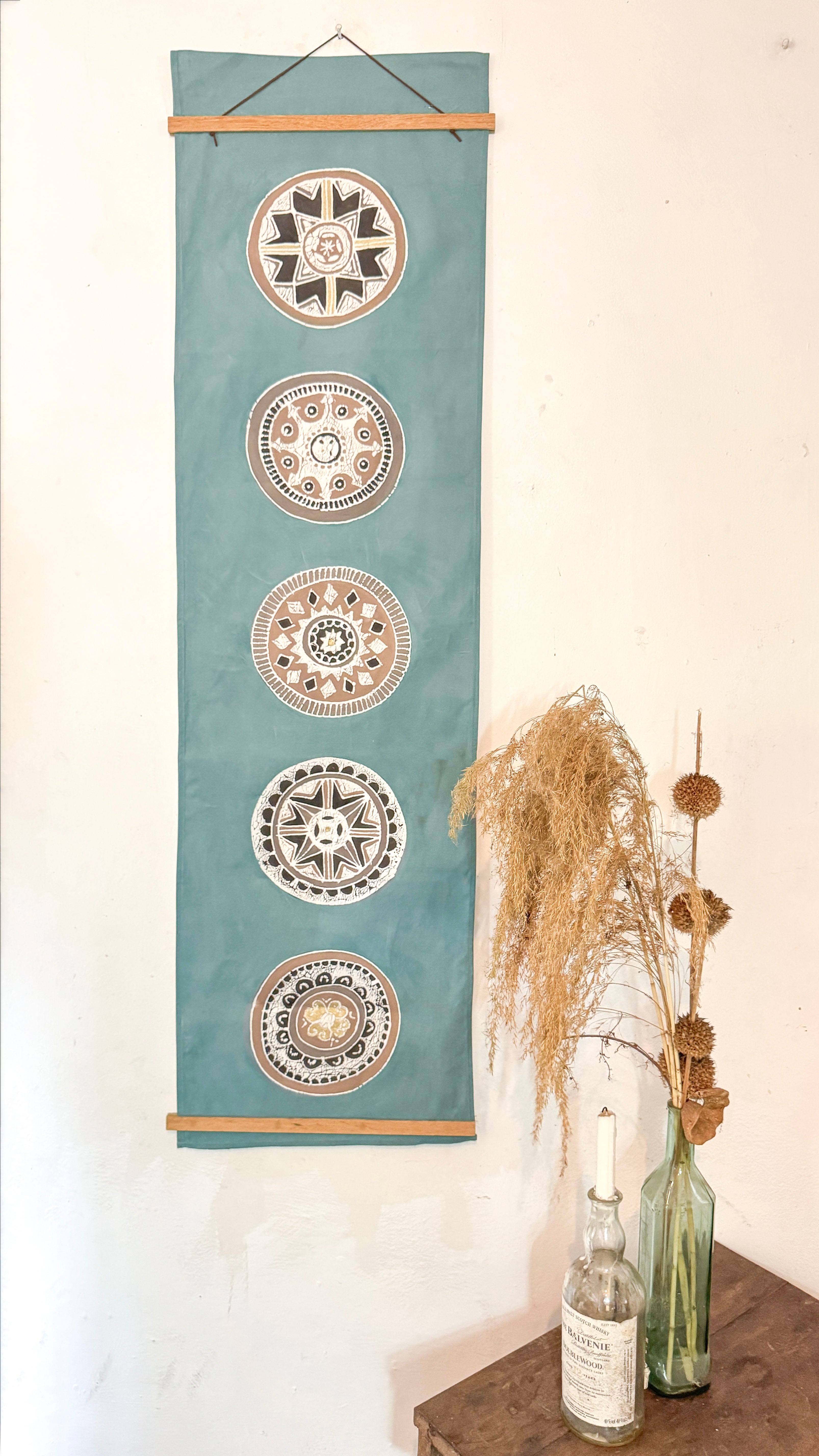 African Circles Massai Blue Wall Hanging