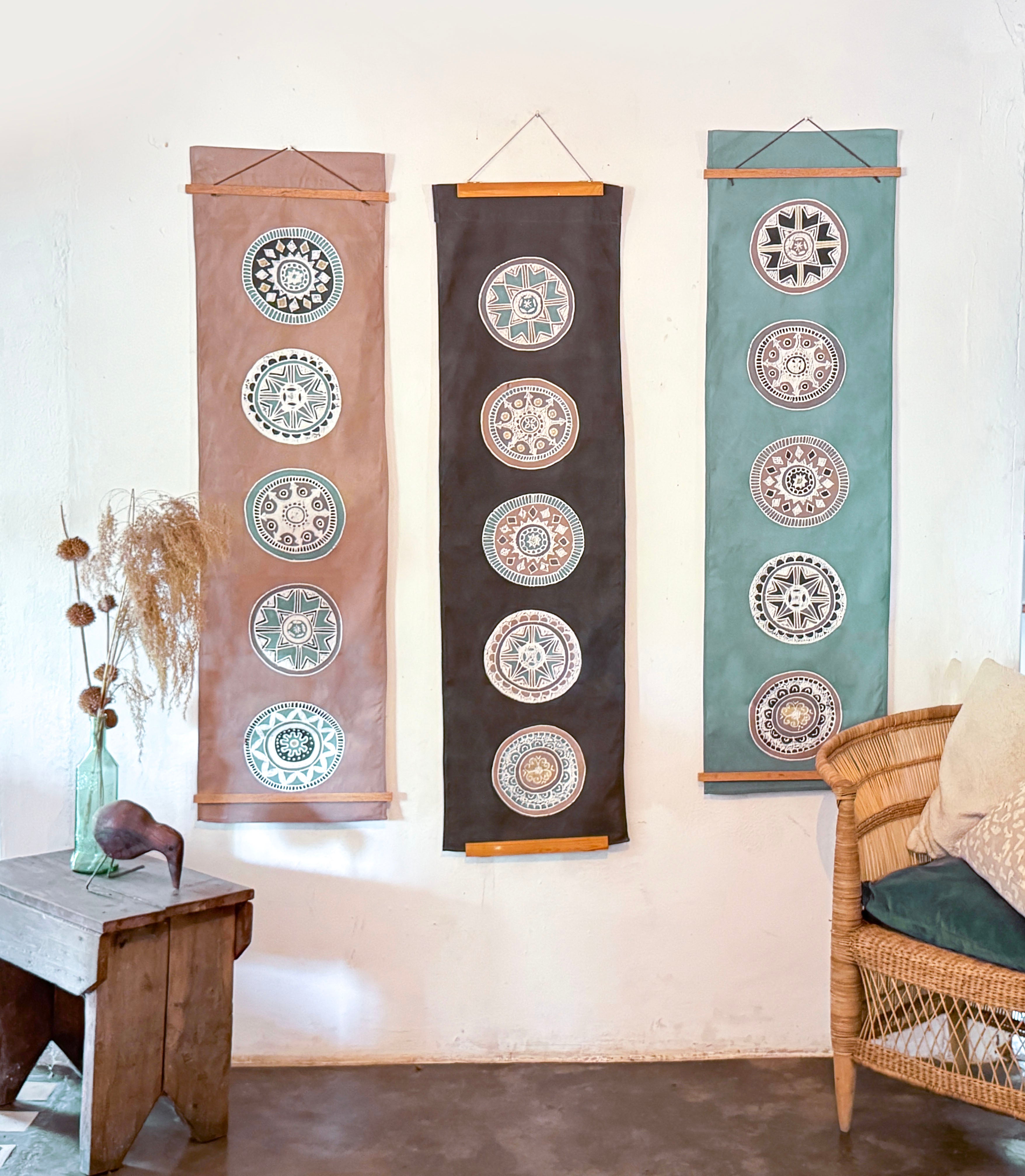 African Circles Massai Blue Wall Hanging