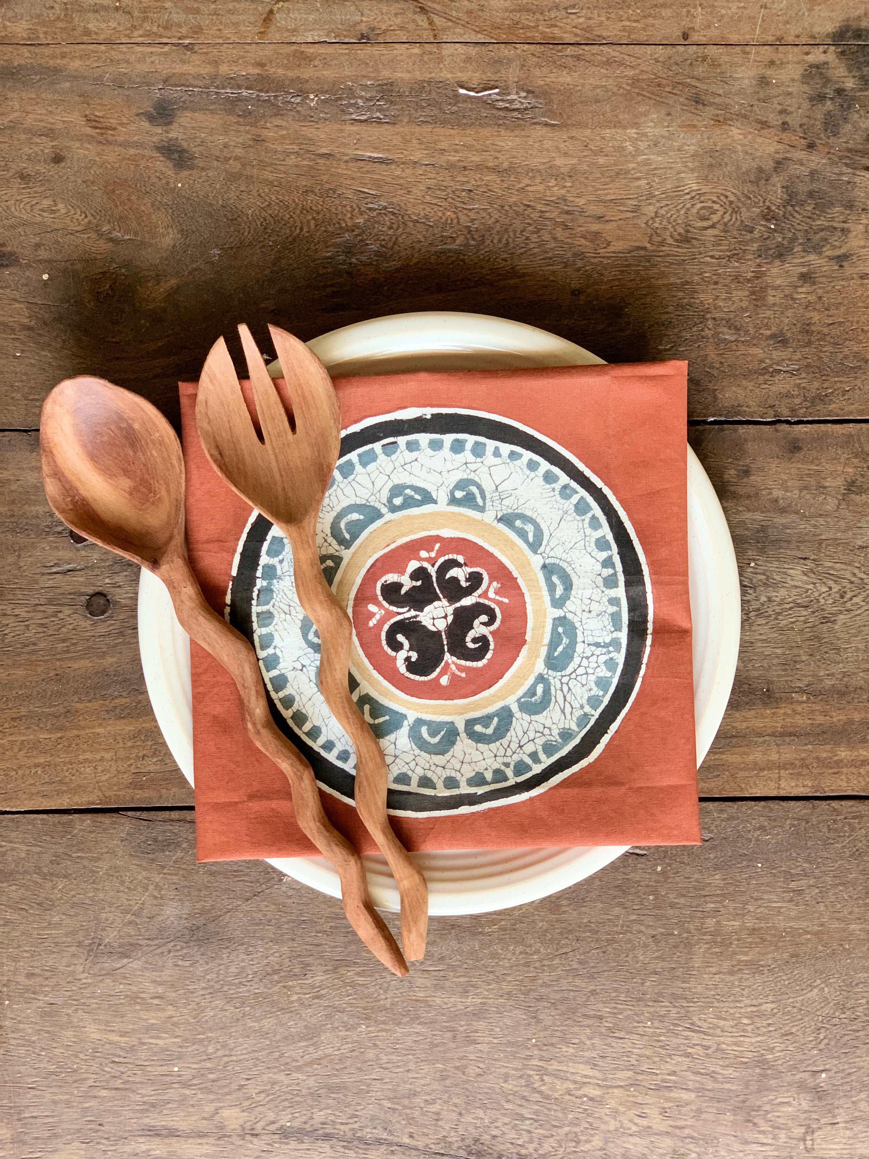 Warm orange hand made cloth napkins