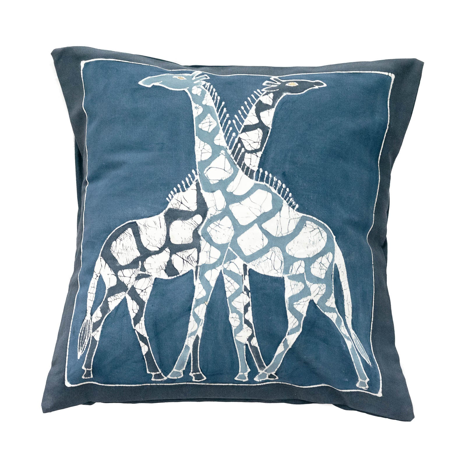 Safari Animals Indigo Giraffe Cushion Cover
