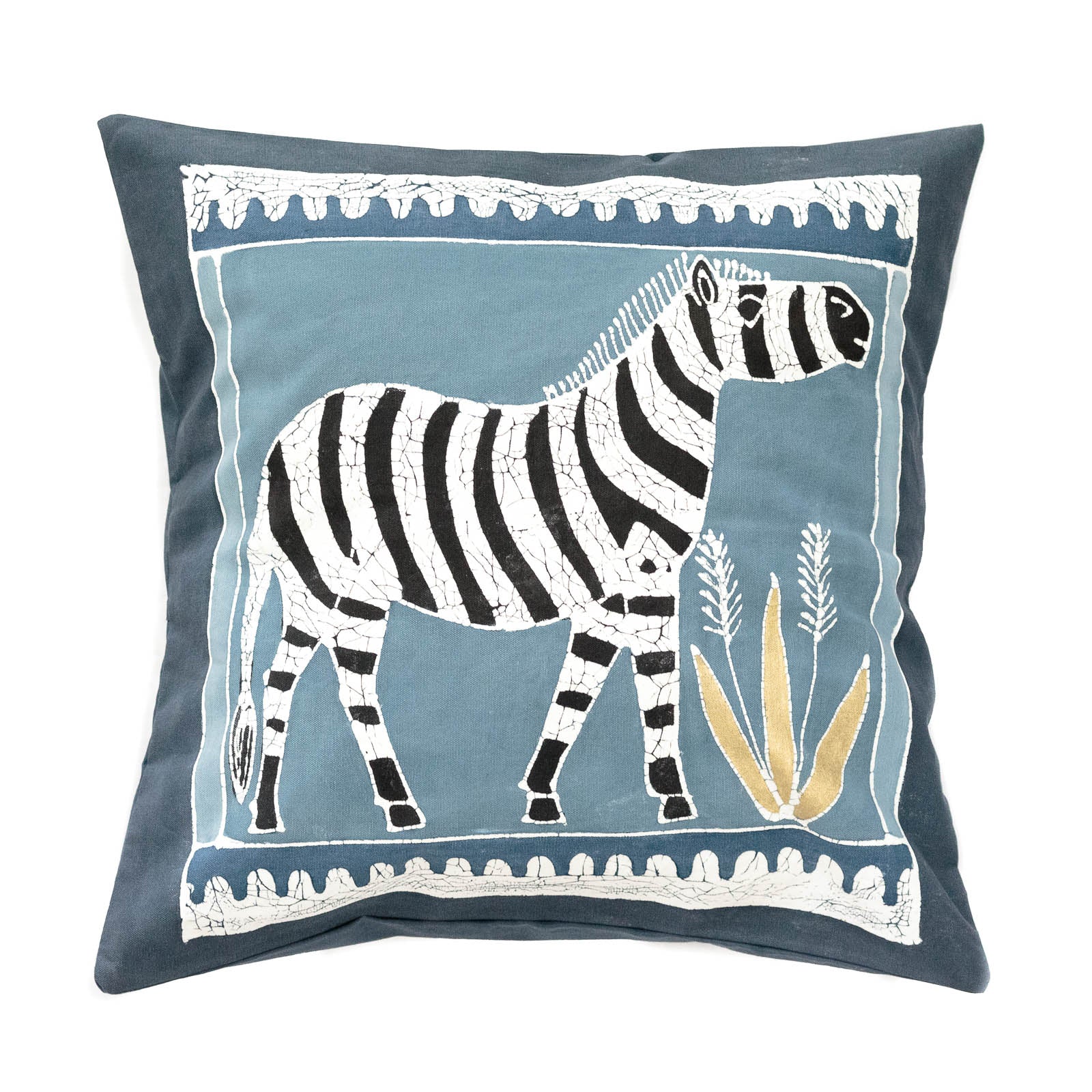 Safari Animals Indigo Zebra Cushion Cover