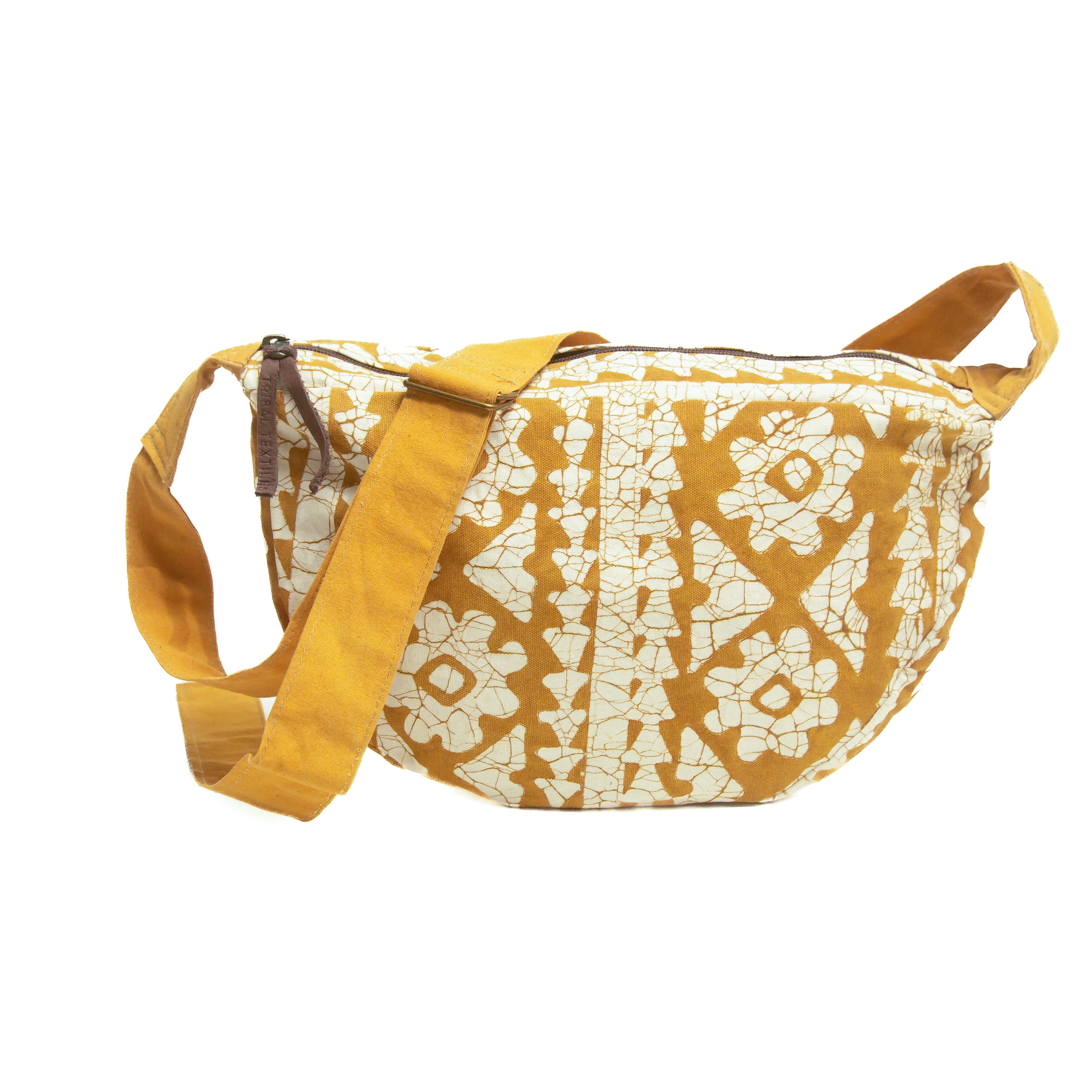 Atlas Moroccan Crackle Mustard Yellow Cross Body Travel Bag