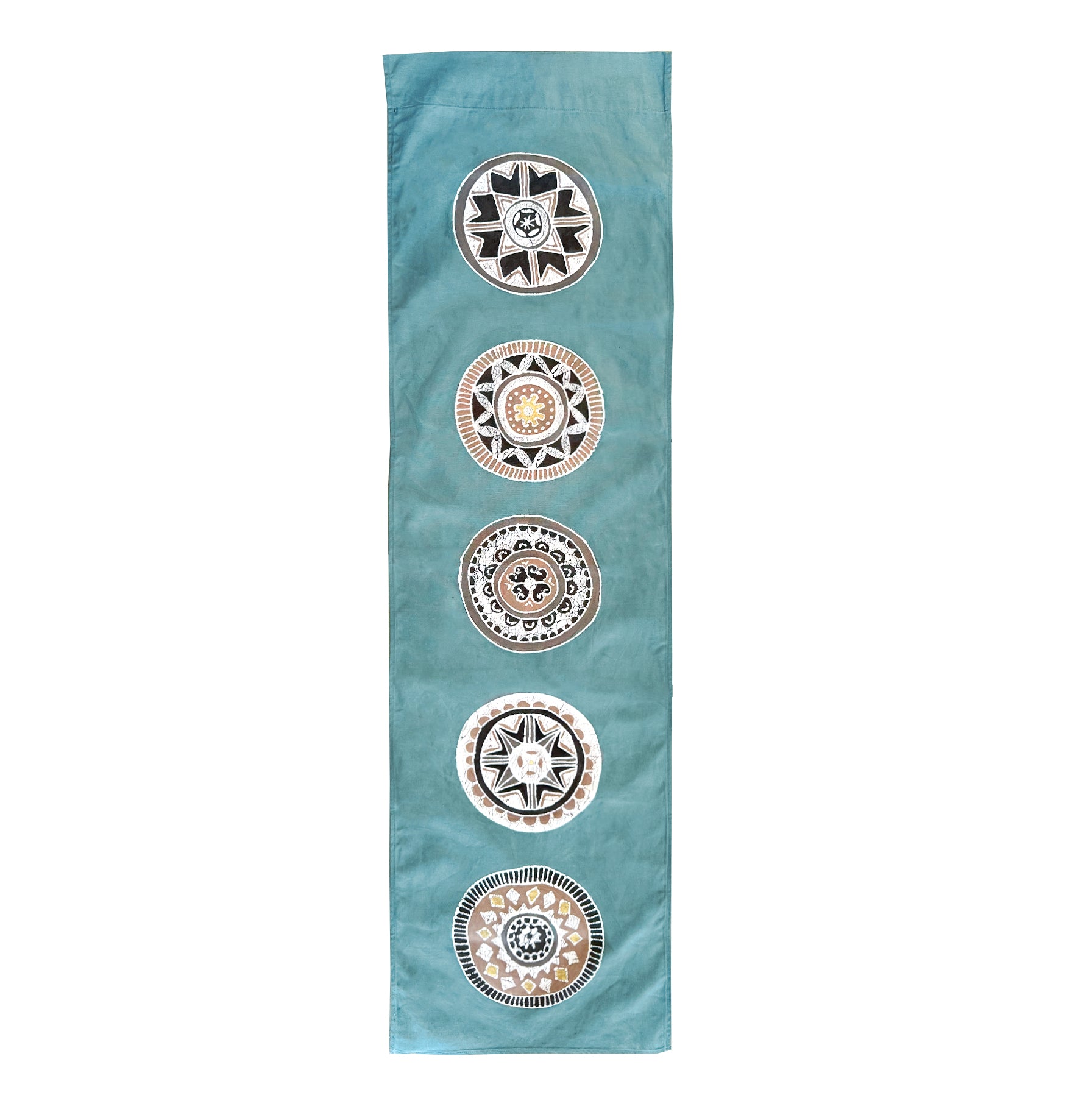African Circles Teal Wall Hanging Rectangle