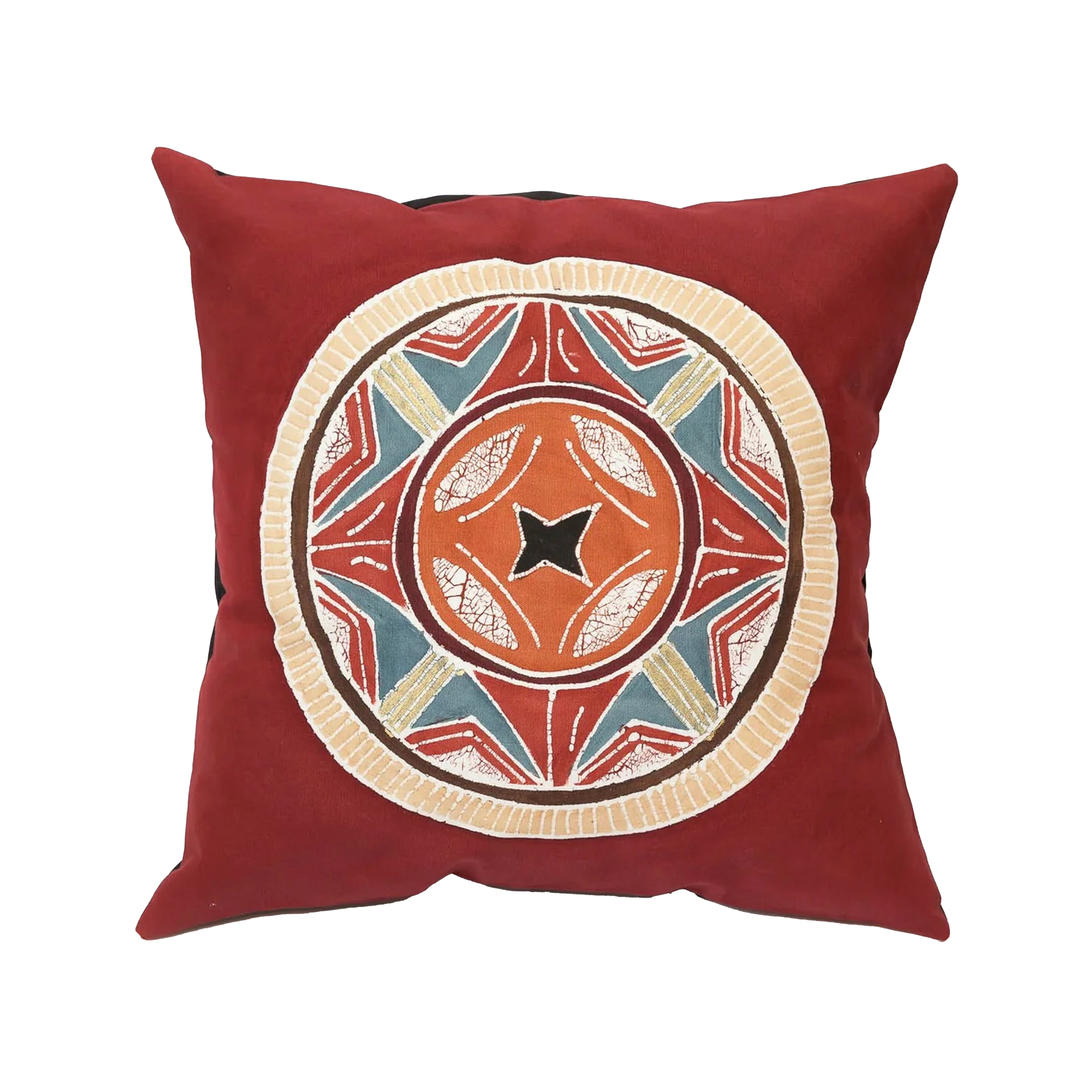 Cushion cover decorated with traditional African circle motif design
