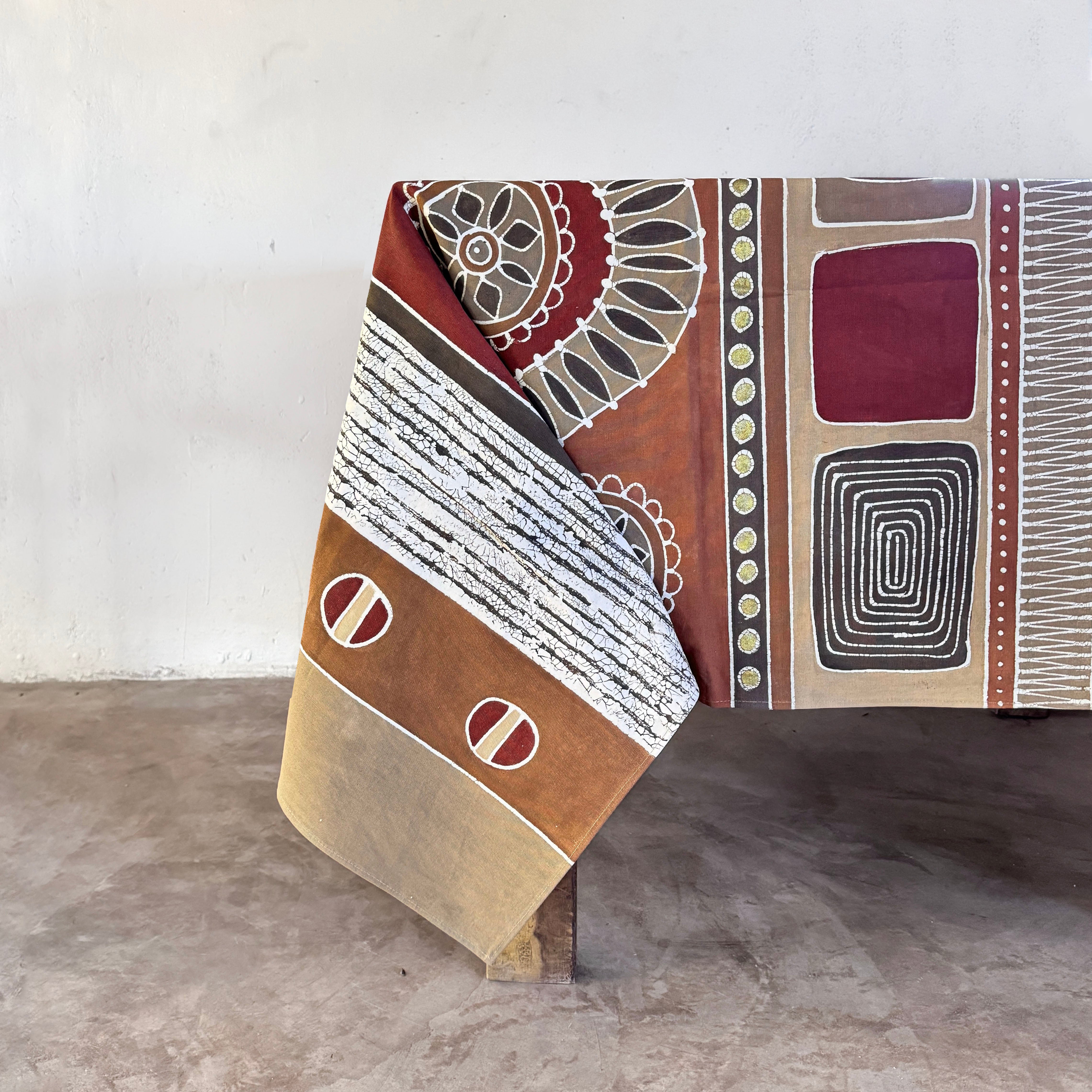 red african patterned tablecloth