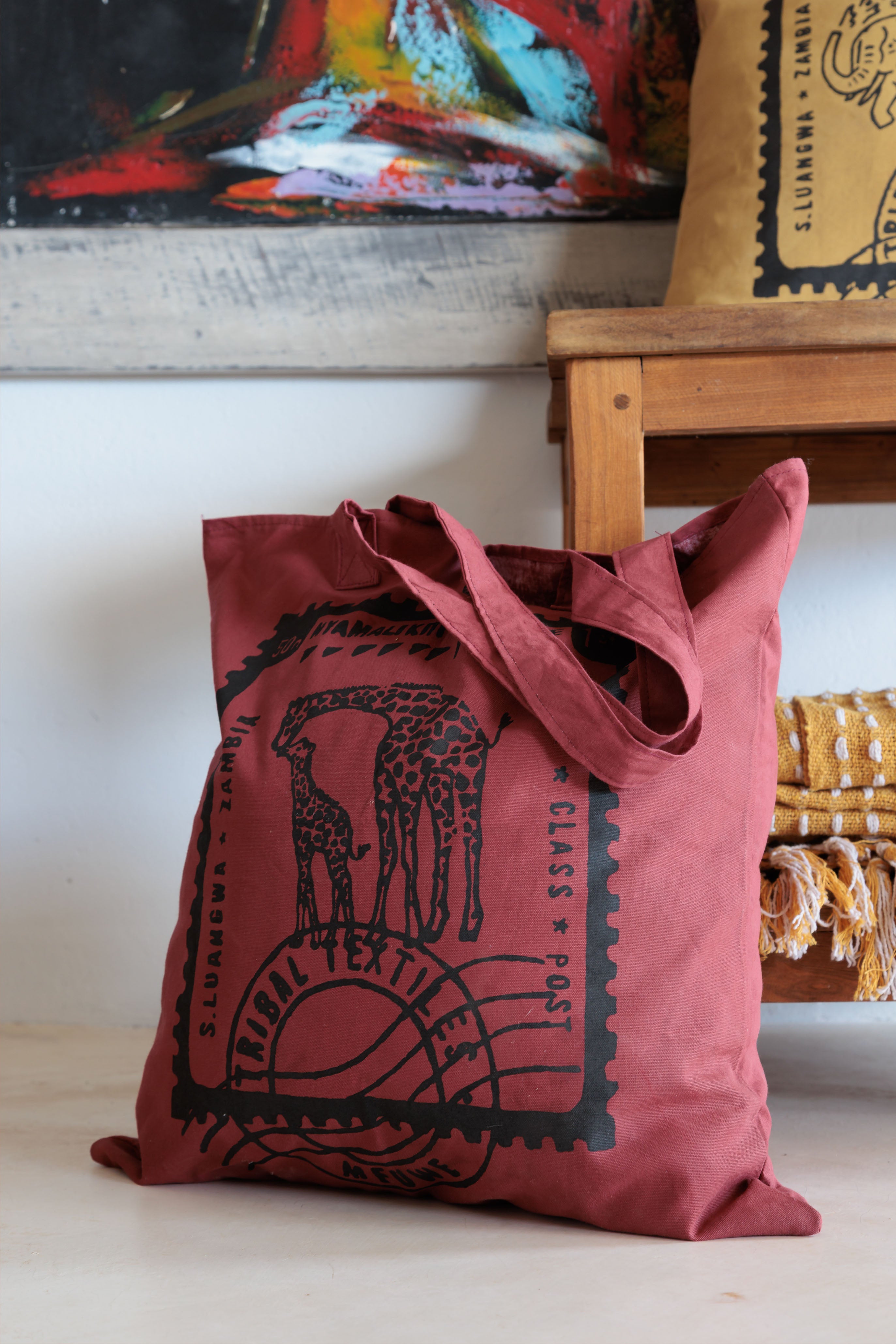 Stamp Collection - Giraffe & Calf Tote Bag