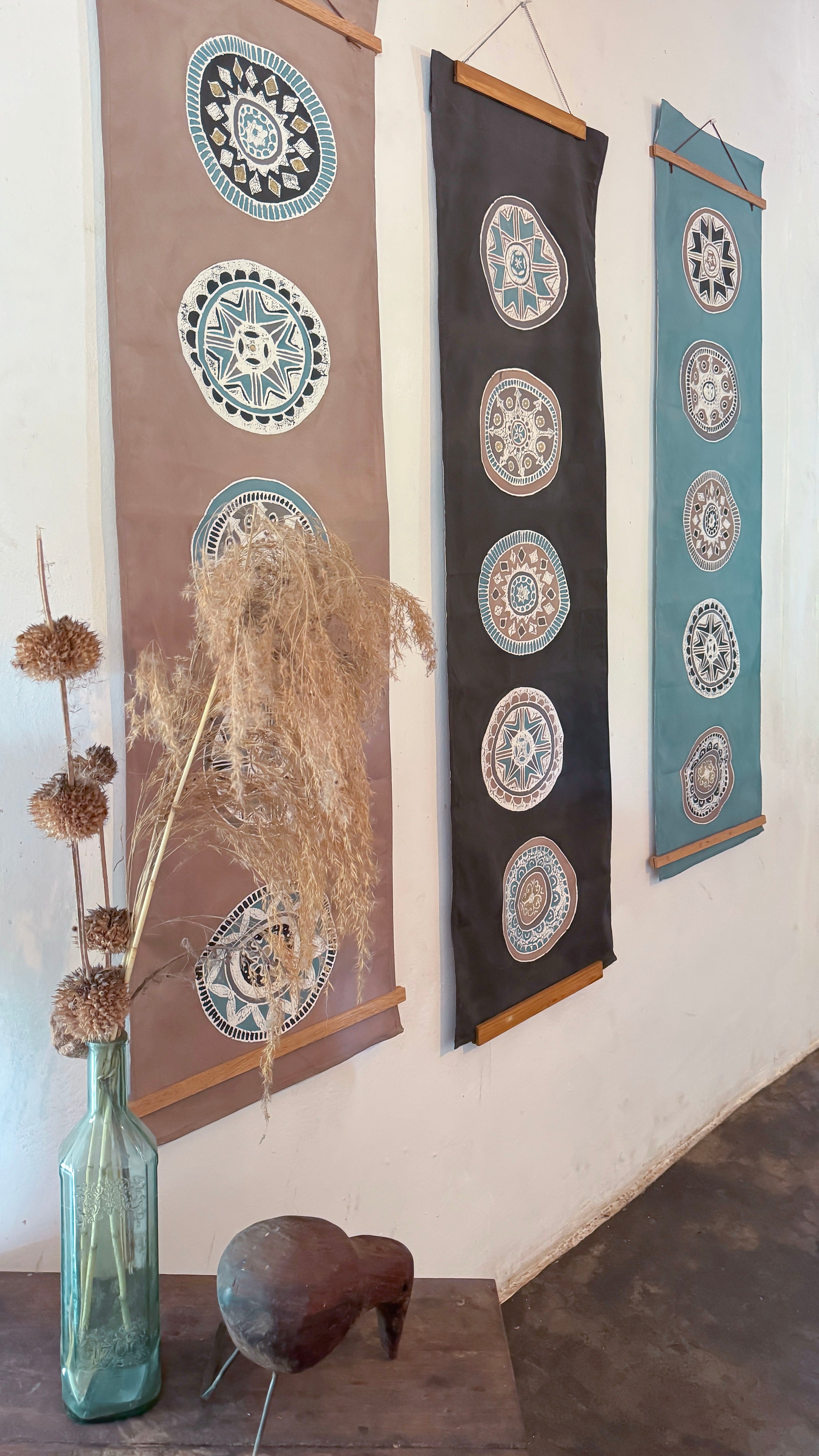 African Circles Collection Wall Hanging Grey