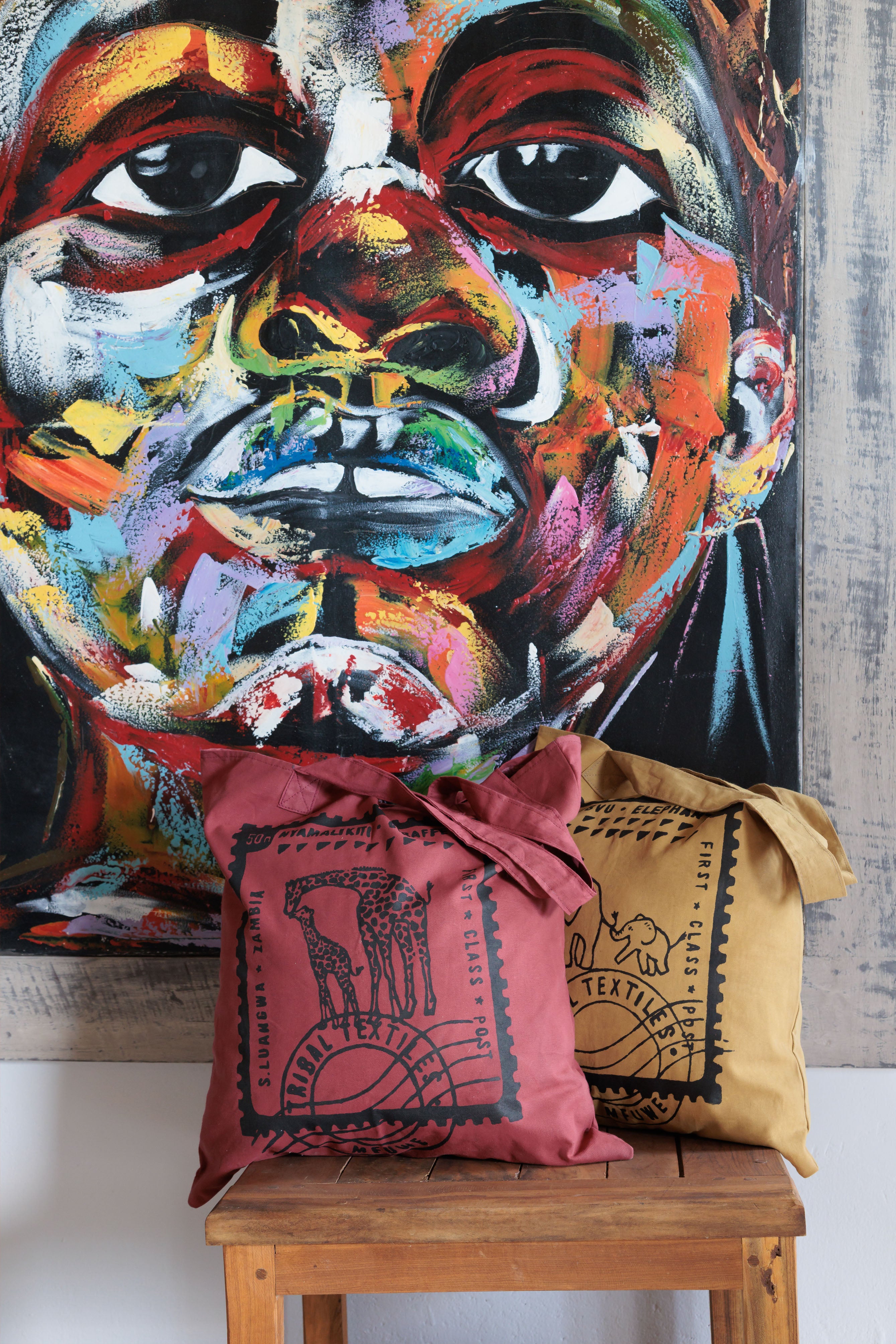 Stamp Collection - Elephant & Calf Tote Bag
