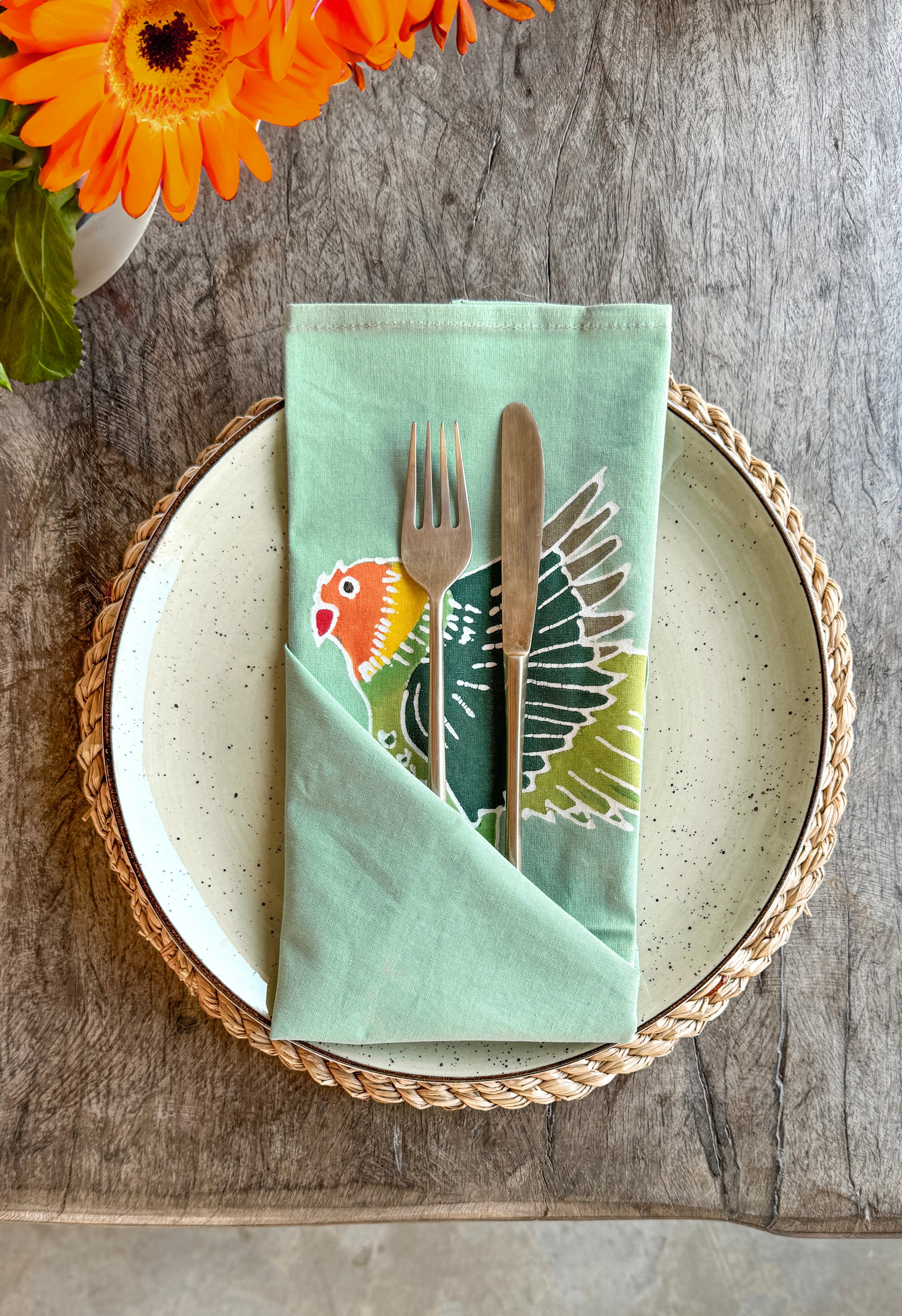 love bird hand drawn napkins