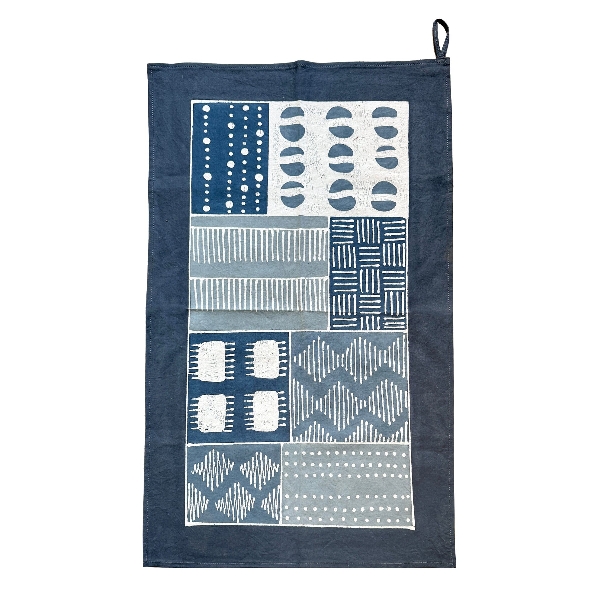 Tribal Cloth Indigo Collection - Blue Patchwork Kitchen Towel