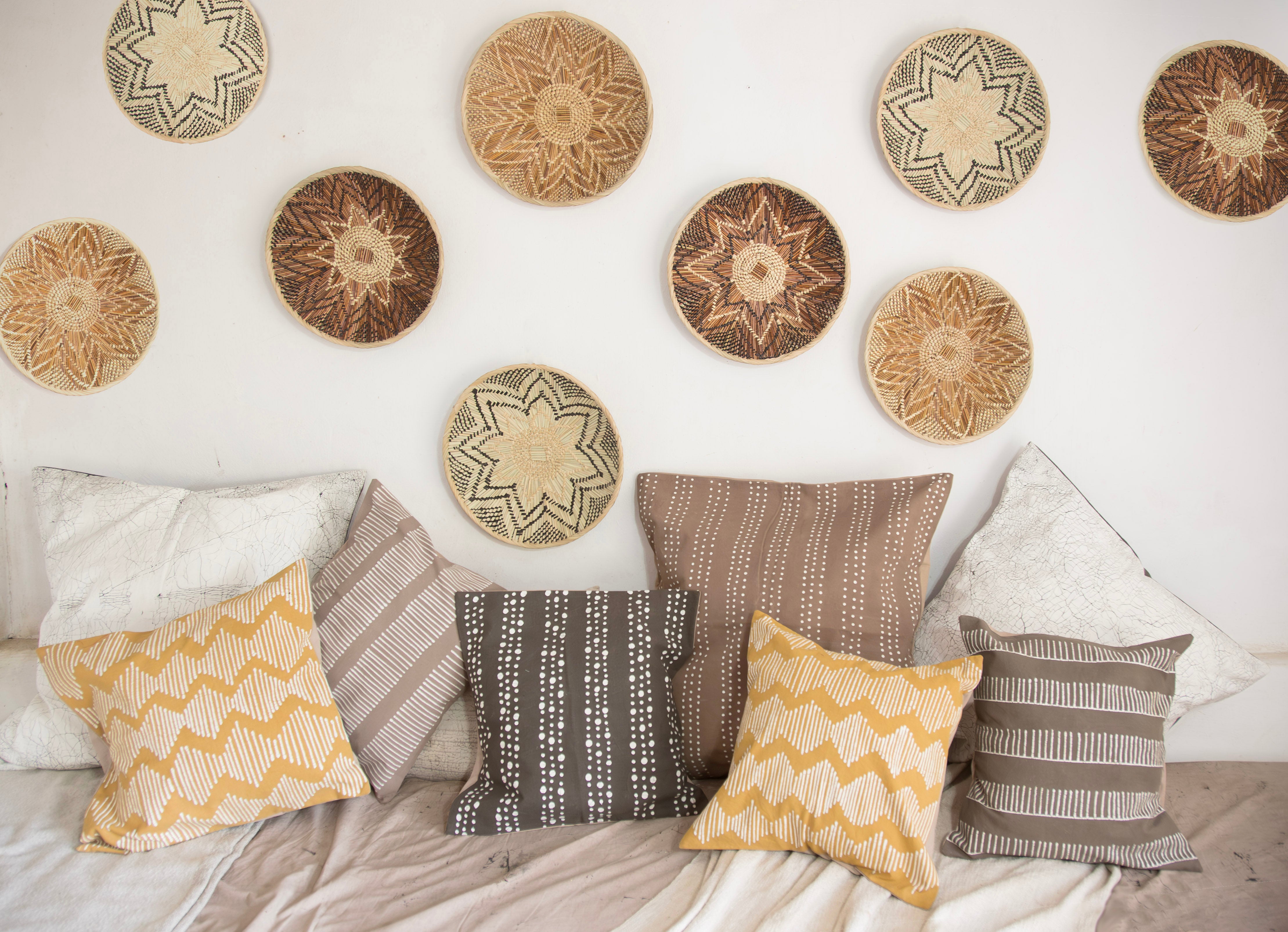 Tribal Cloth Mushroom Dots Cushion Cover