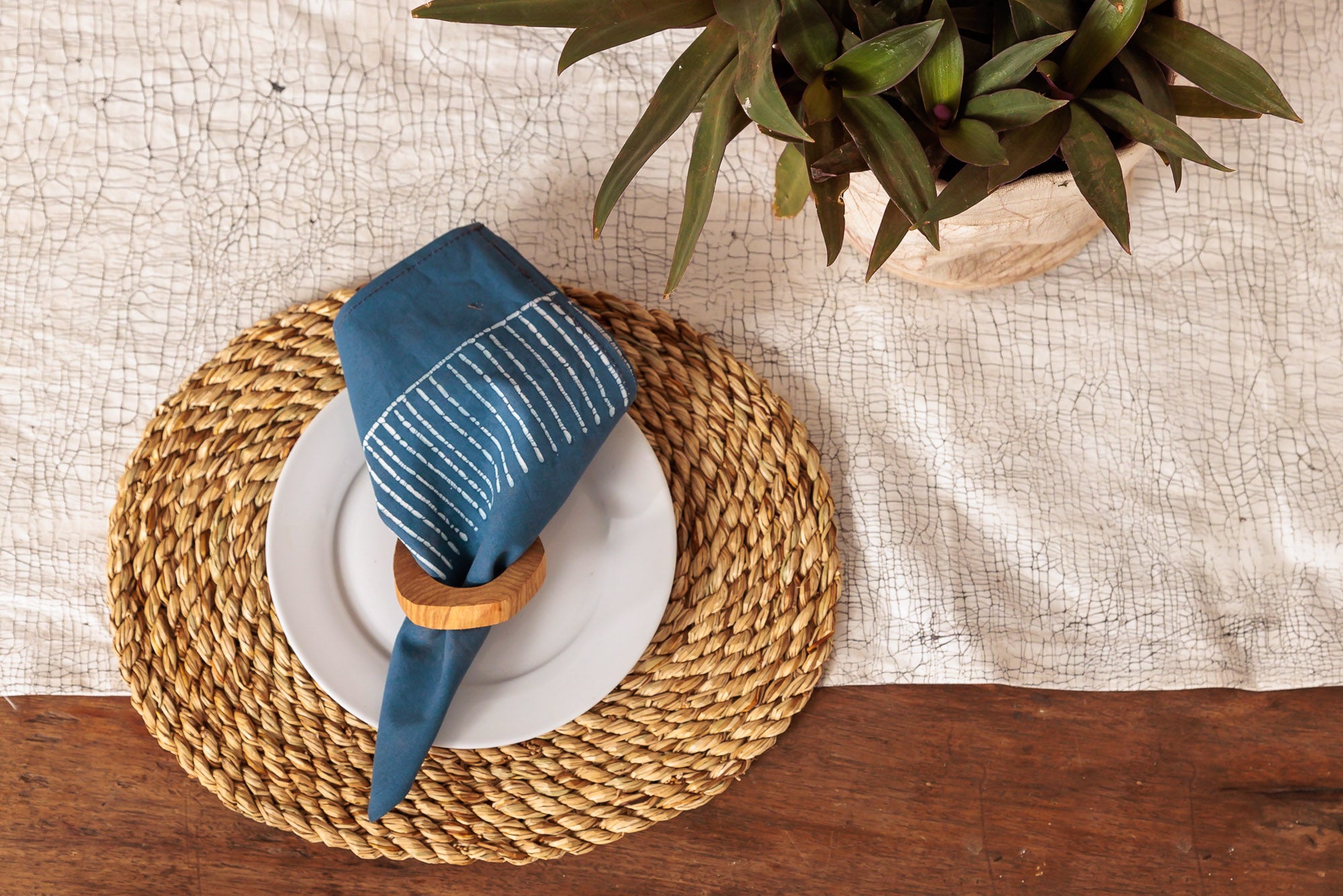 Tribal Cloth Indigo Napkin Set