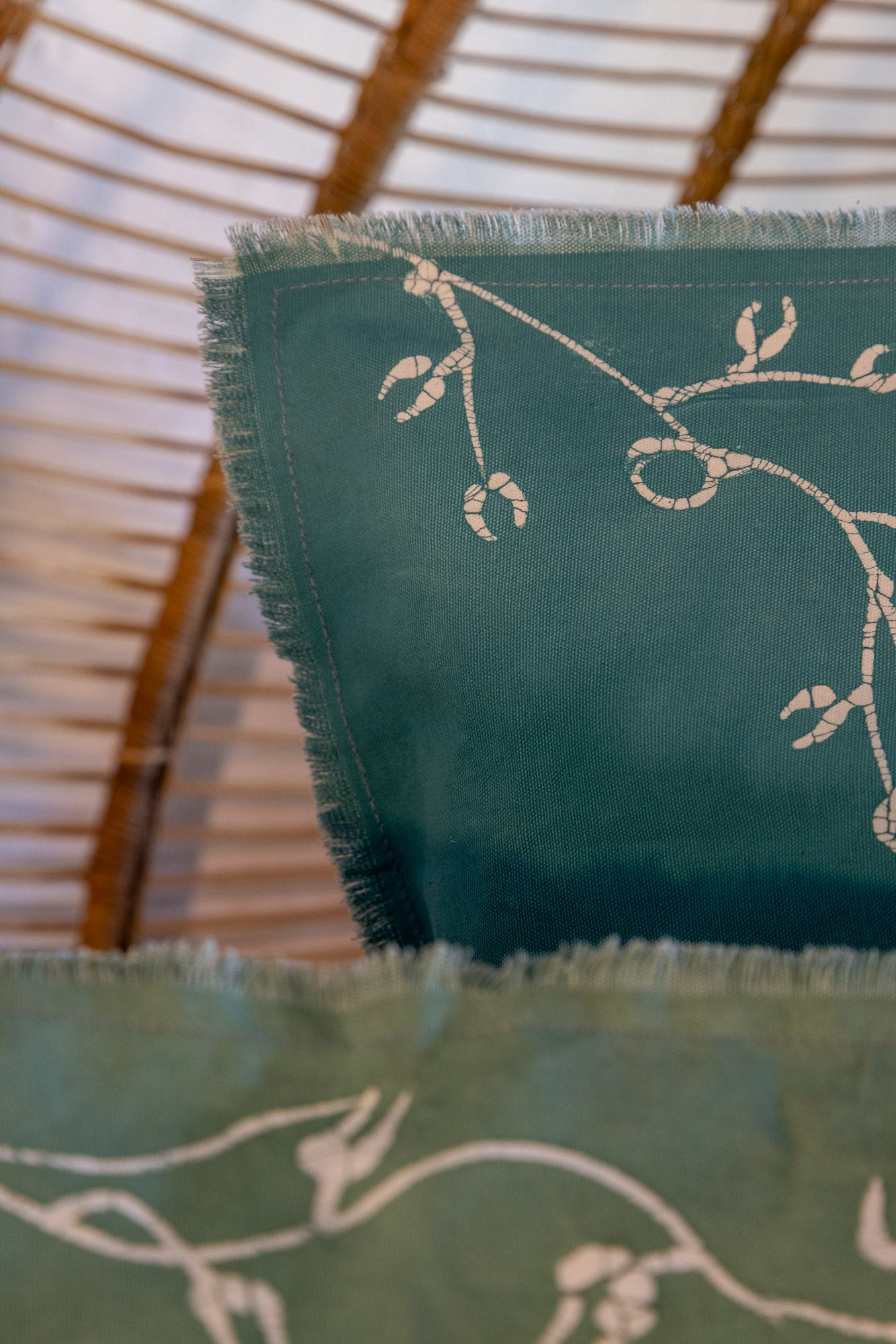 Zobisika Crane Cushion Cover Malachite