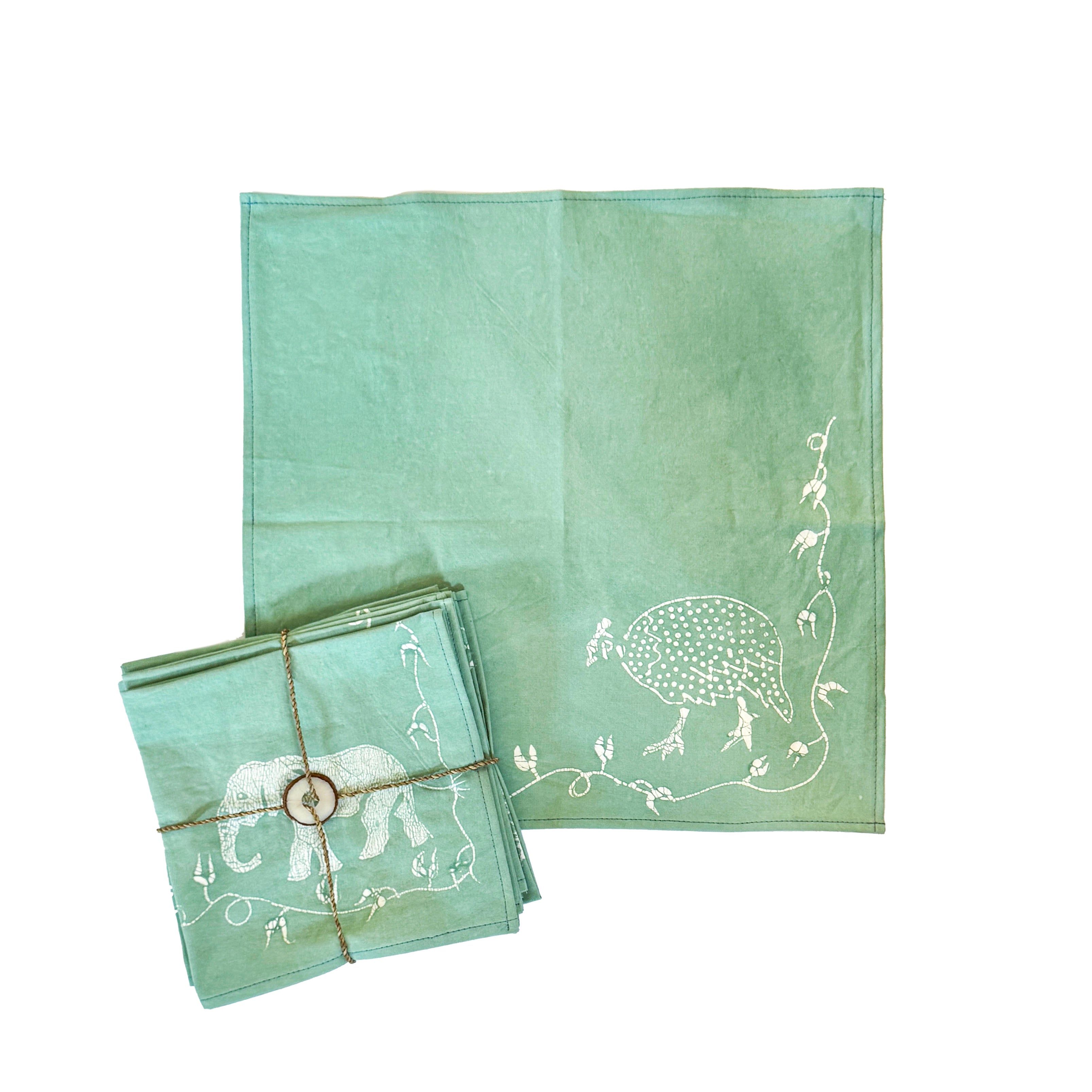 Zobisika Wild Animals Napkins - Light Aqua
