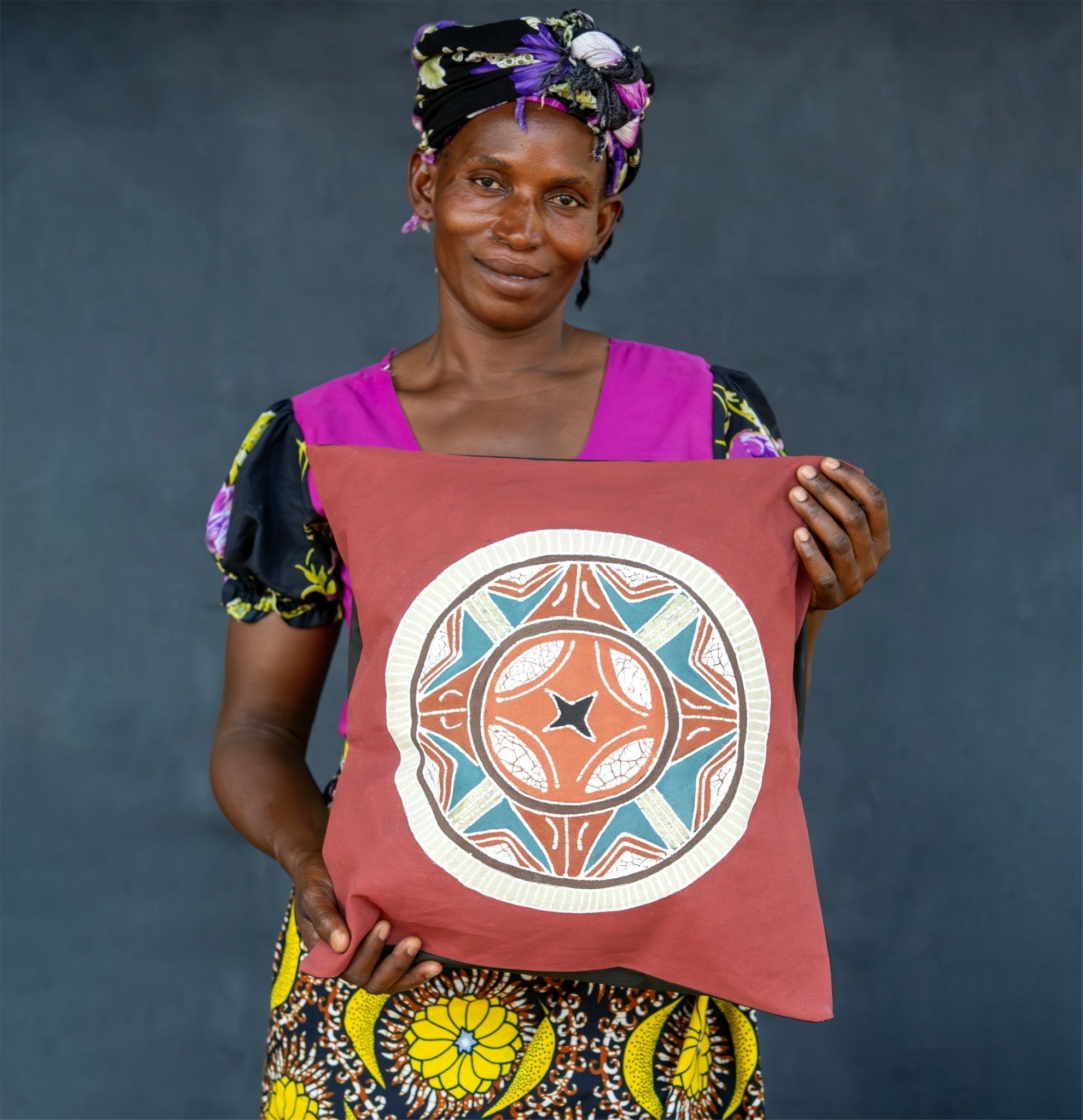 Bring the beauty of Africa into your home. SHop our African Circles Massai Red Cushion Cover - bright, bohemian and bold.