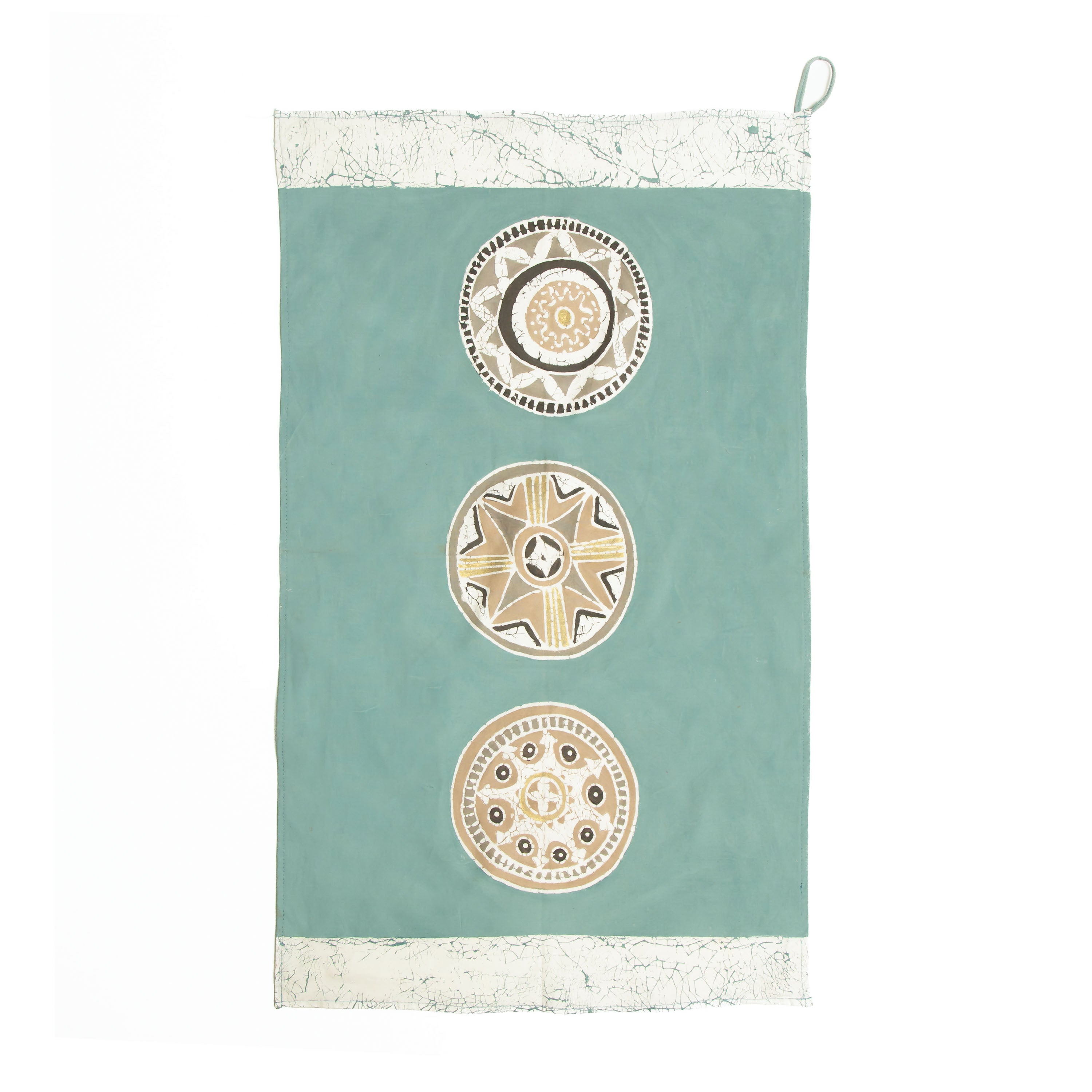 African Circles Teal Collection Tea Towel