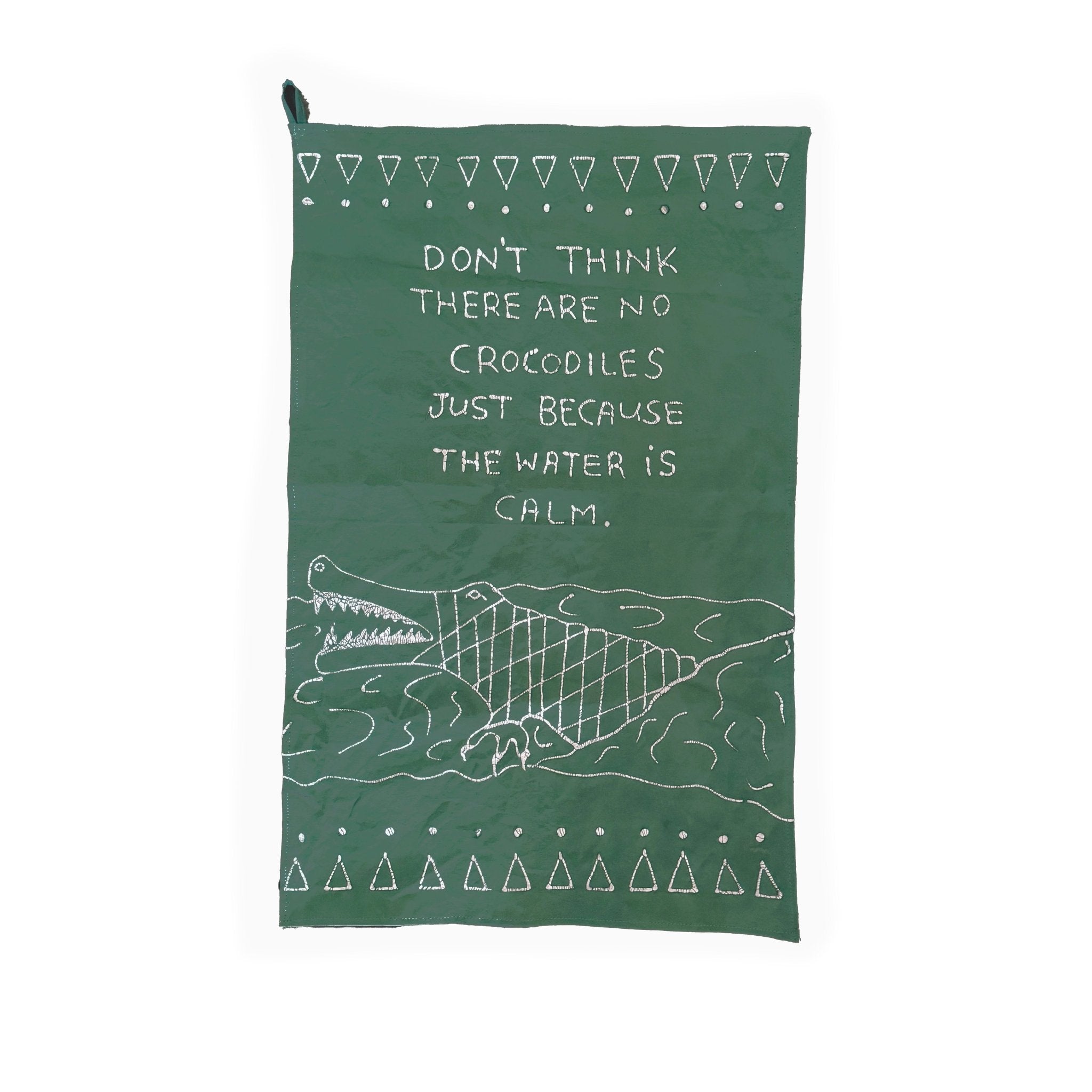 Crocodile kitchen towel sustainable kitchenware handcrafted in Zambia