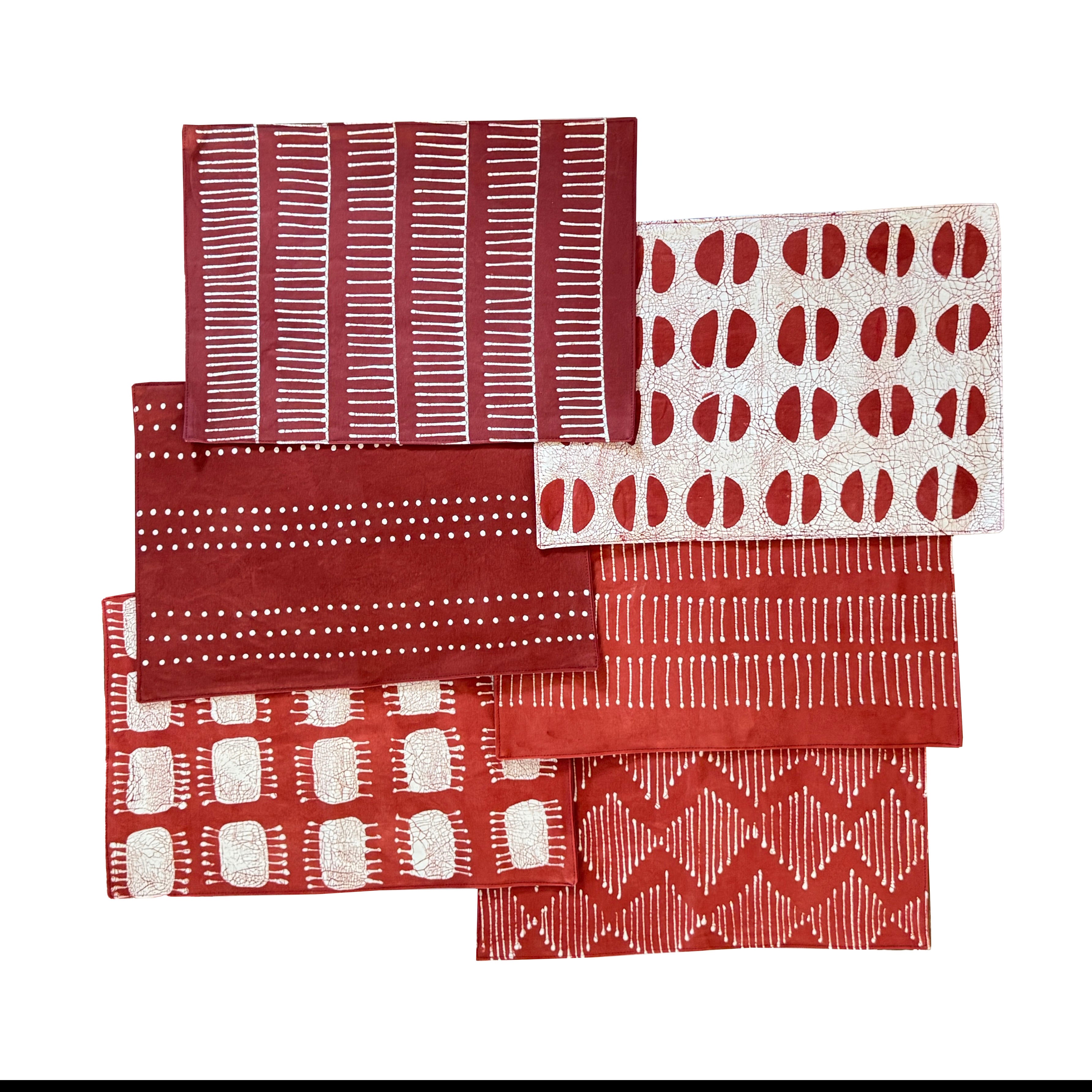 Tribal Cloth Crimson - Assorted Table Mats