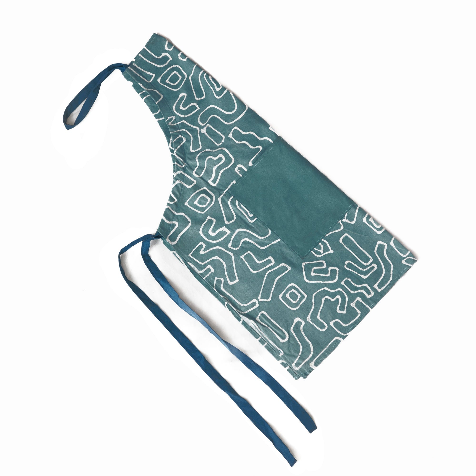 African made teal apron, made using 100% cotton perfect to brighten those green and earth kitchens.