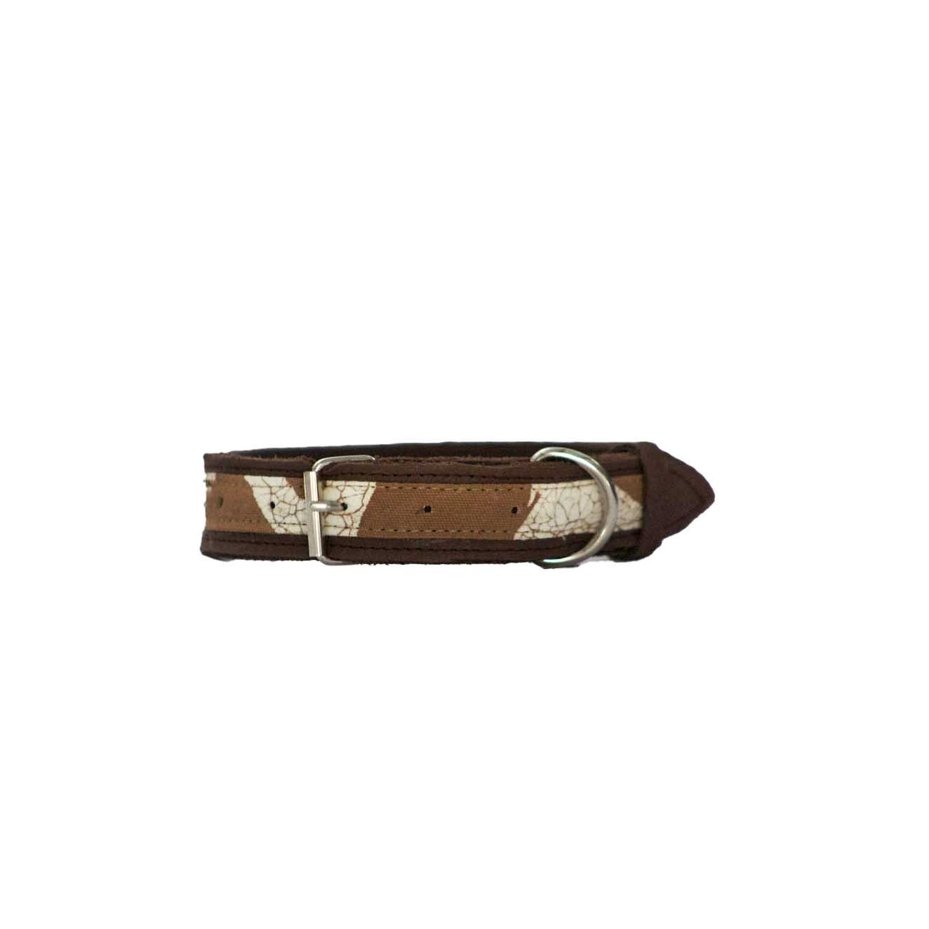 Handcrafted leather dog collar for conservation.