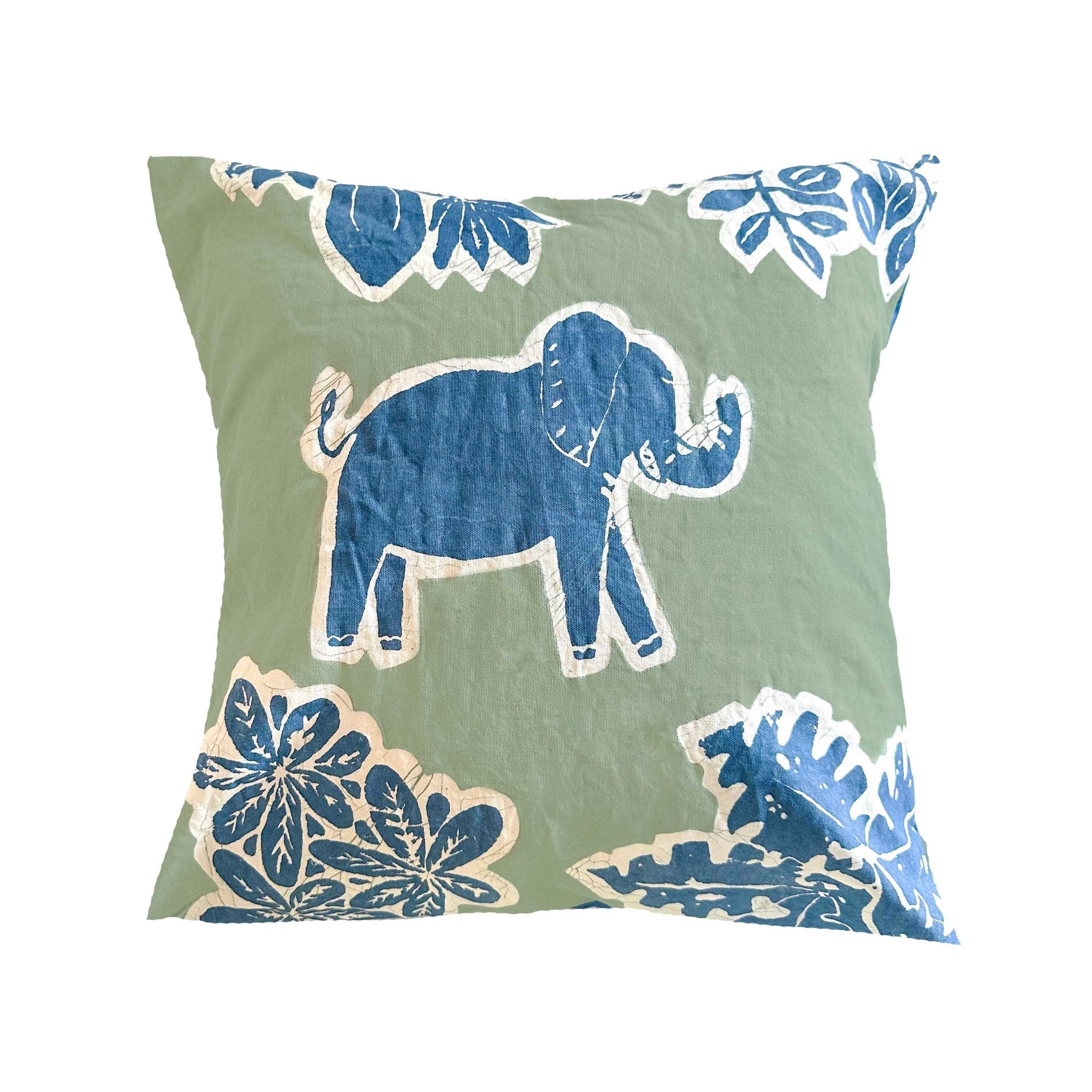 Little Luangwa Elephant Cushion Cover - Handmade by TRIBAL TEXTILES - Handcrafted Home Decor Interiors - African Made