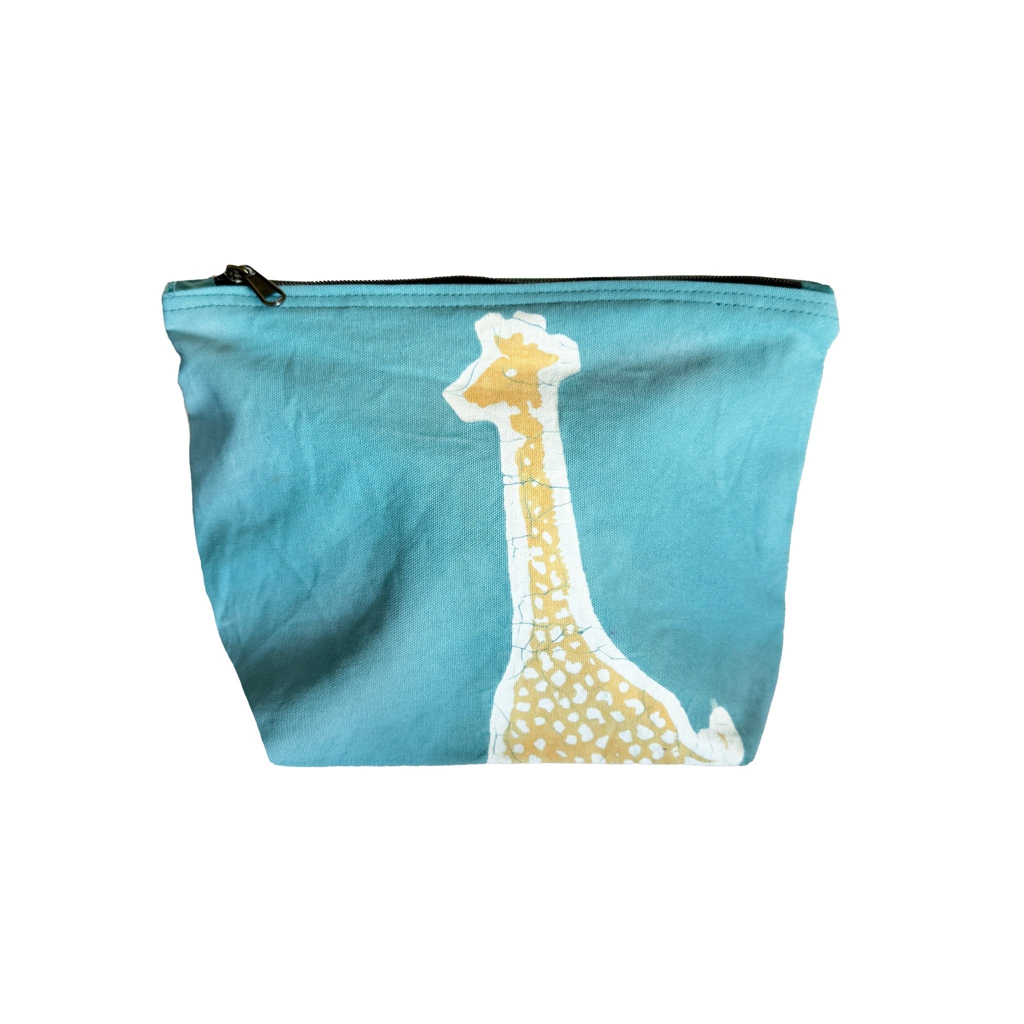 Little Luangwa Giraffe Wash Bag - Hand Painted by TRIBAL TEXTILES - Handcrafted Home Decor Interiors - African Made