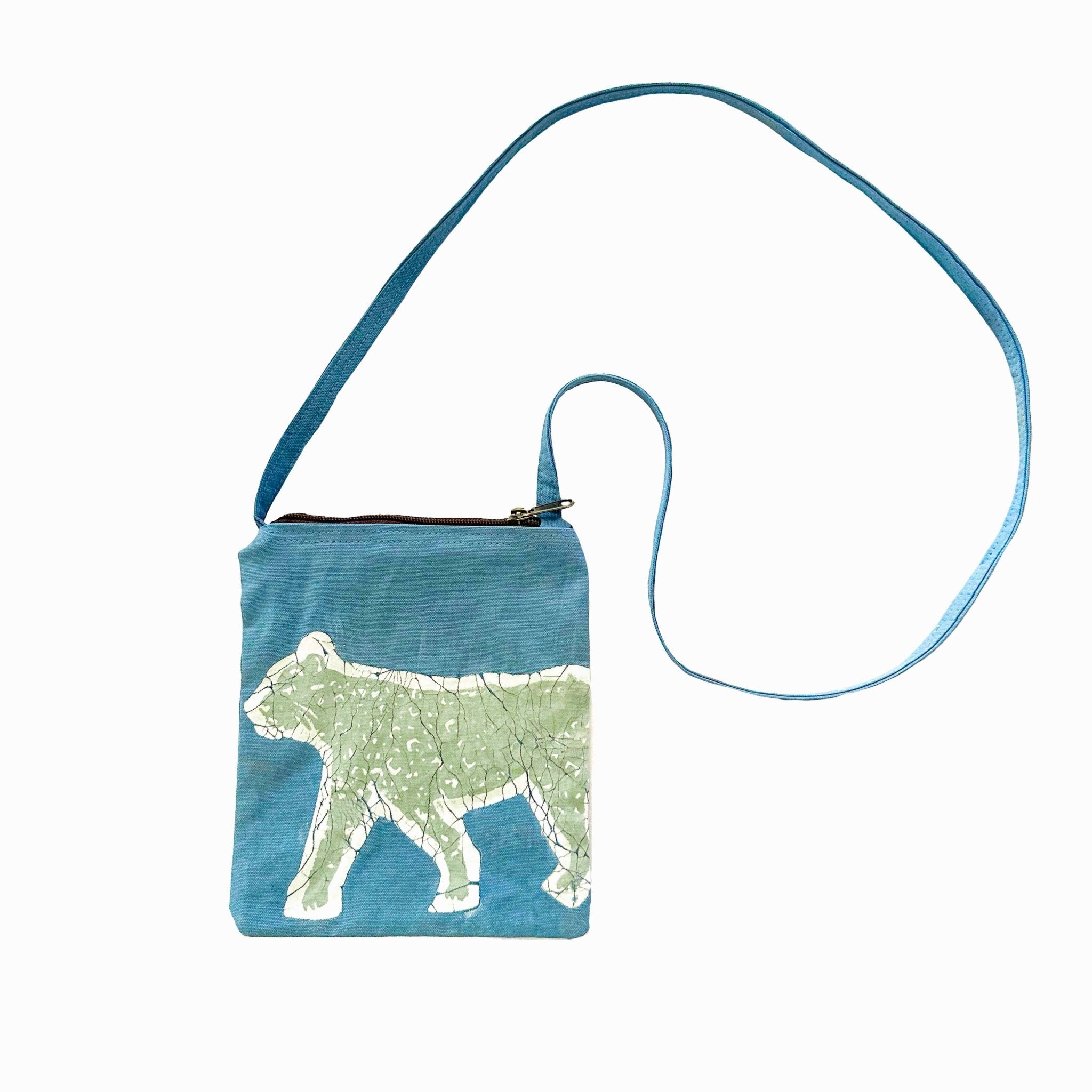 Little Luangwa Leopard Passport Bag - Hand Painted by TRIBAL TEXTILES - Handcrafted Home Decor Interiors - African Made