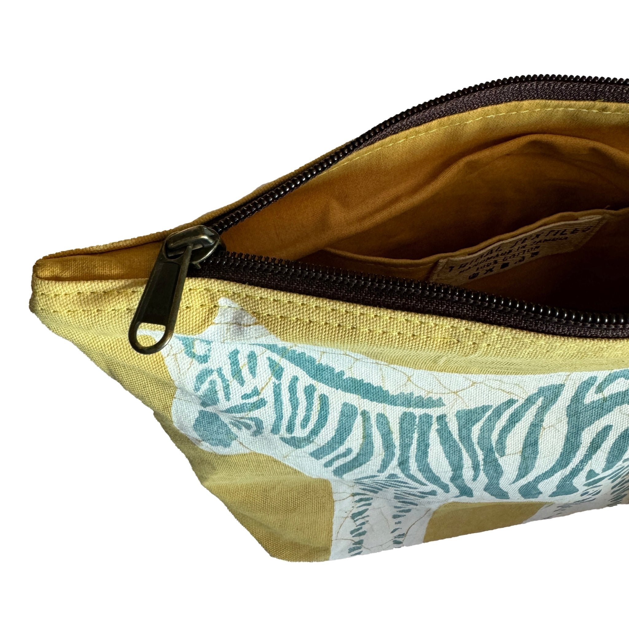 Little Luangwa Zebra Wash Bag - Hand Painted by TRIBAL TEXTILES - Handcrafted Home Decor Interiors - African Made