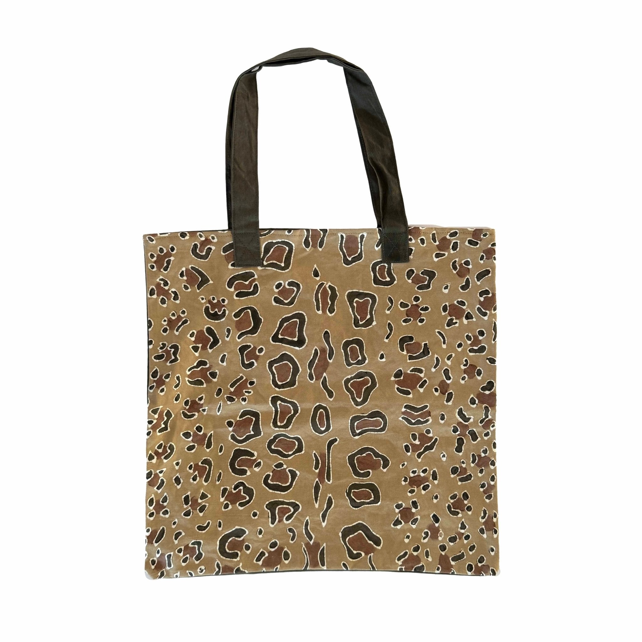 Leopard print sustinabale tote bag made from organic cotton