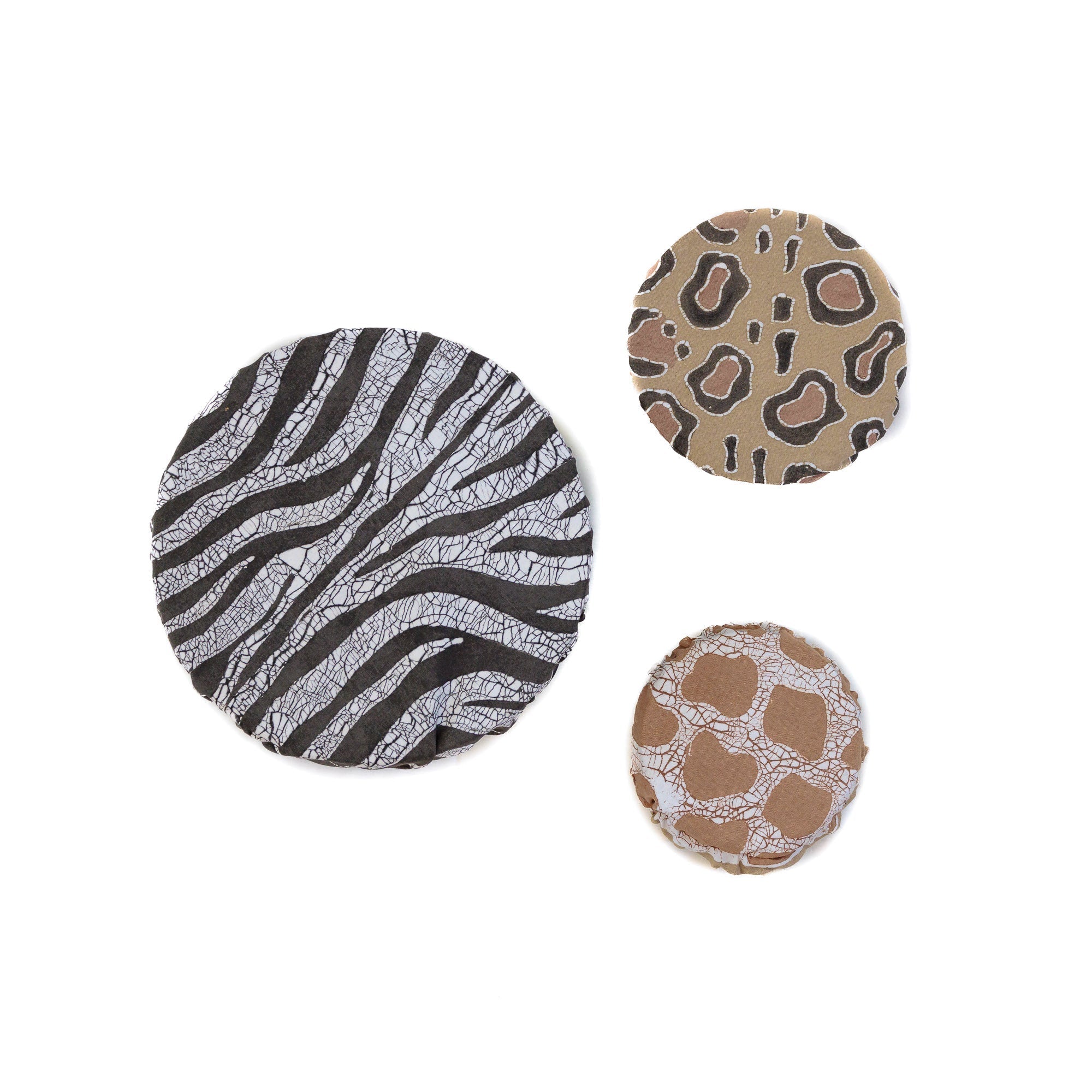 African animal print reusable fabric bowl cover design.