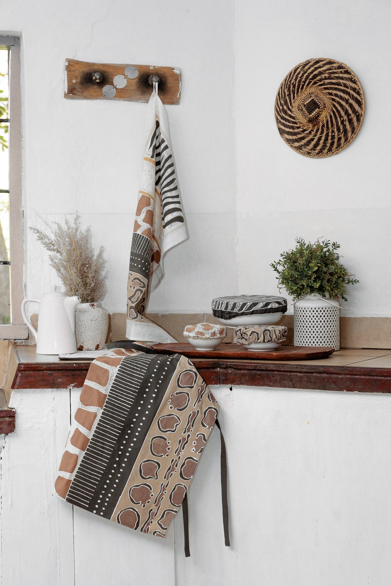 Kitchen towel design on eco cotton with animal print design.