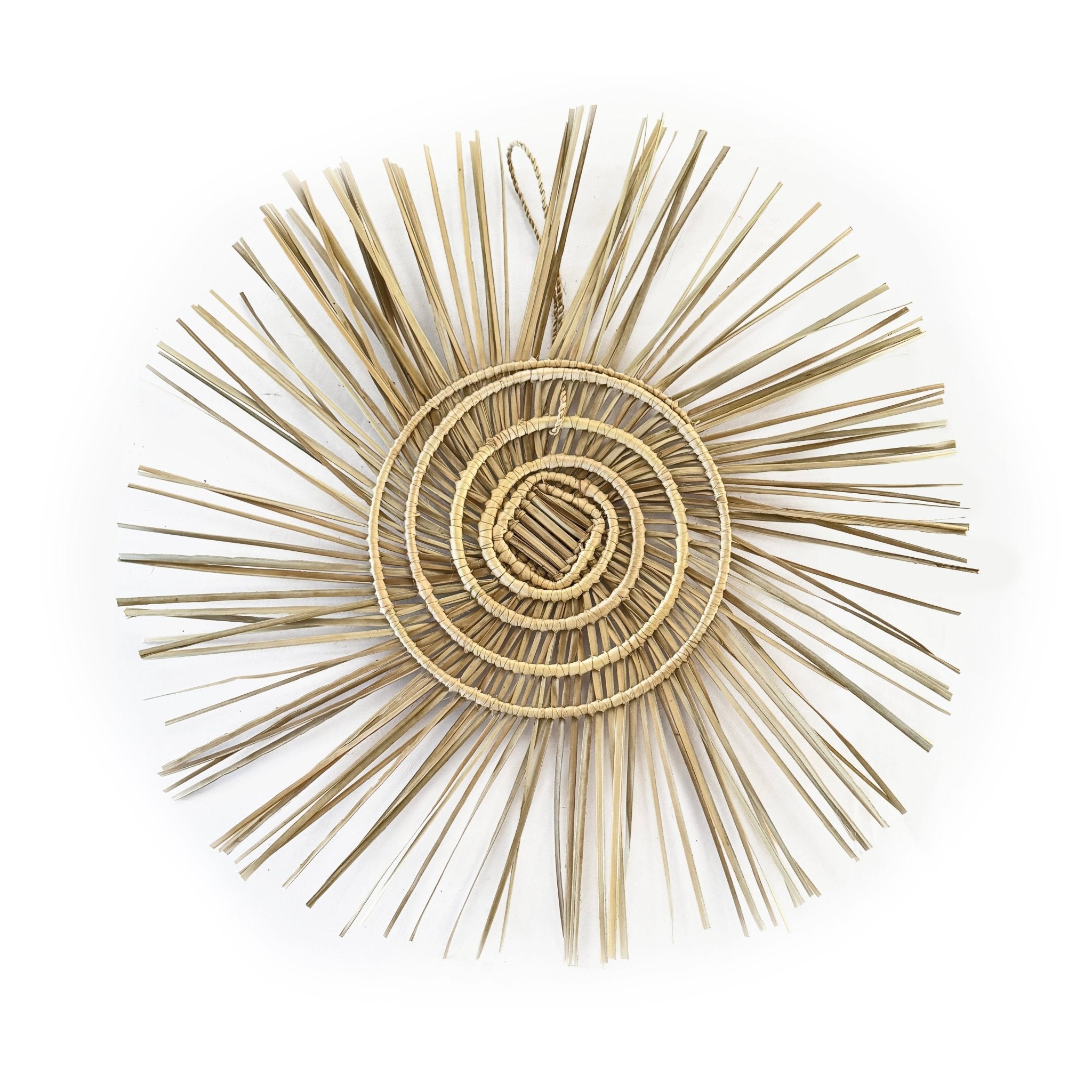 Palm woven African wall art in natural colours.
