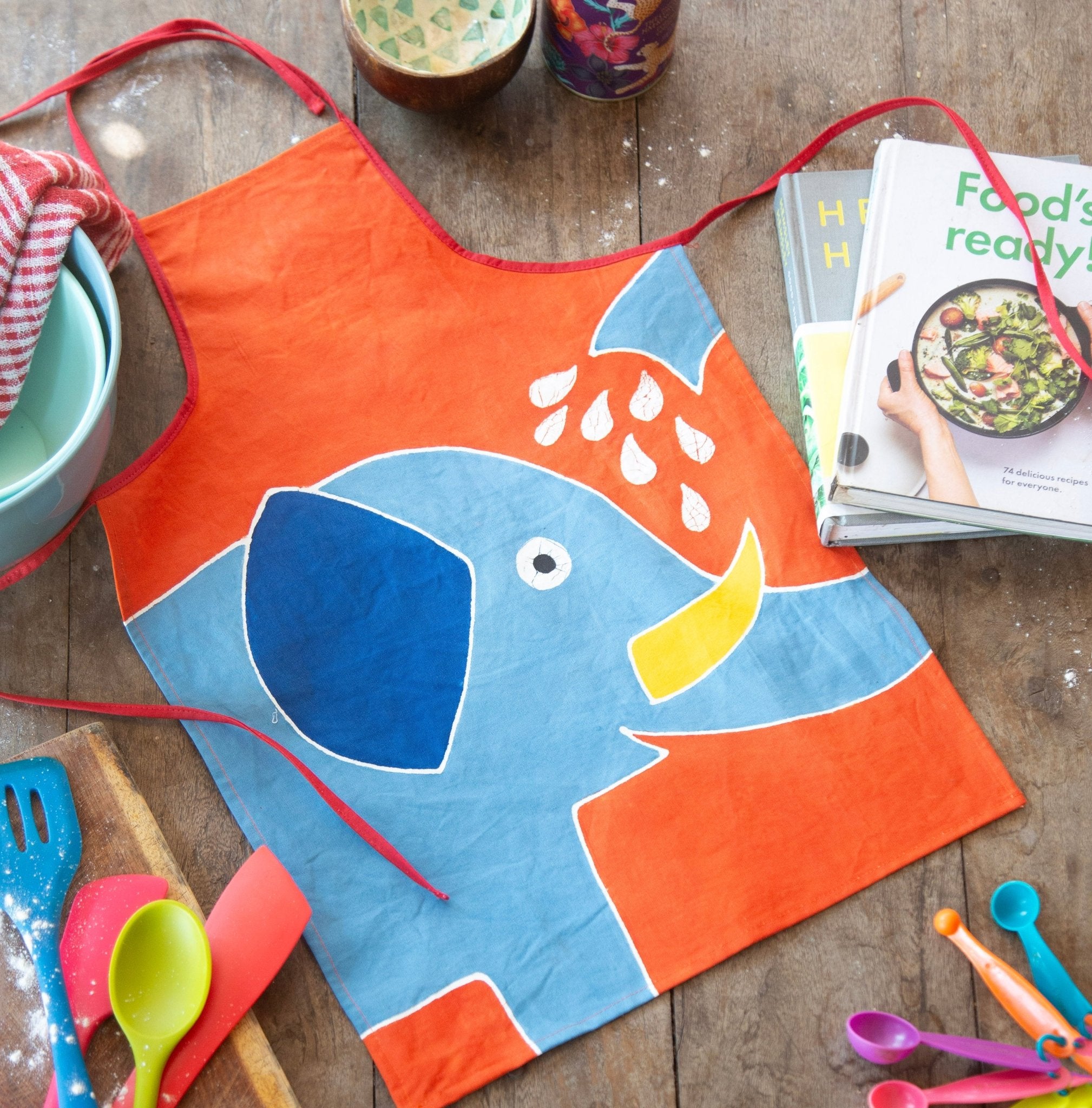 Safari Fun Elephant Kids' Aprons - Handmade by TRIBAL TEXTILES - Handcrafted Home Decor Interiors - African Made