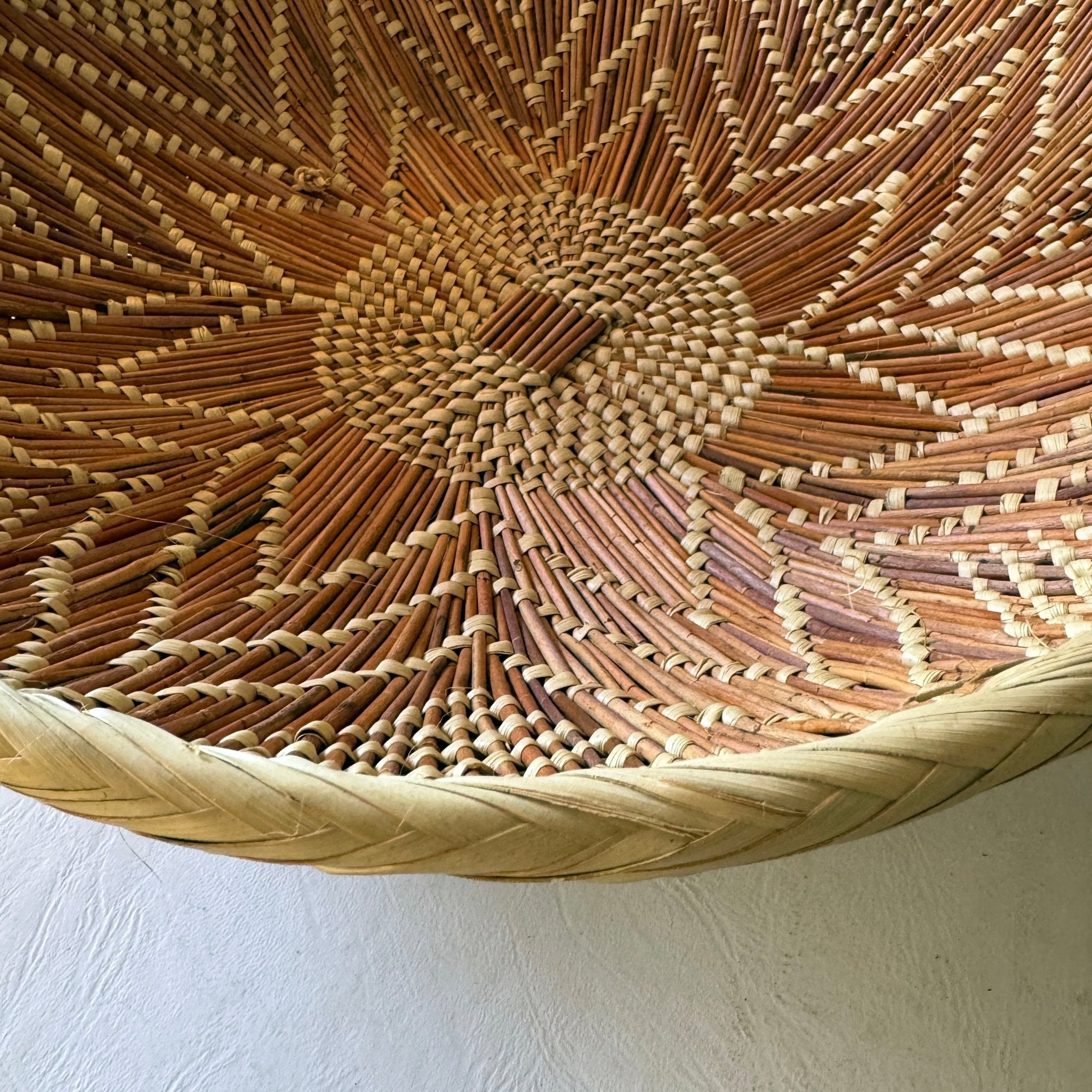 Handcrafted home goods, hand woven palm leave binga basket.