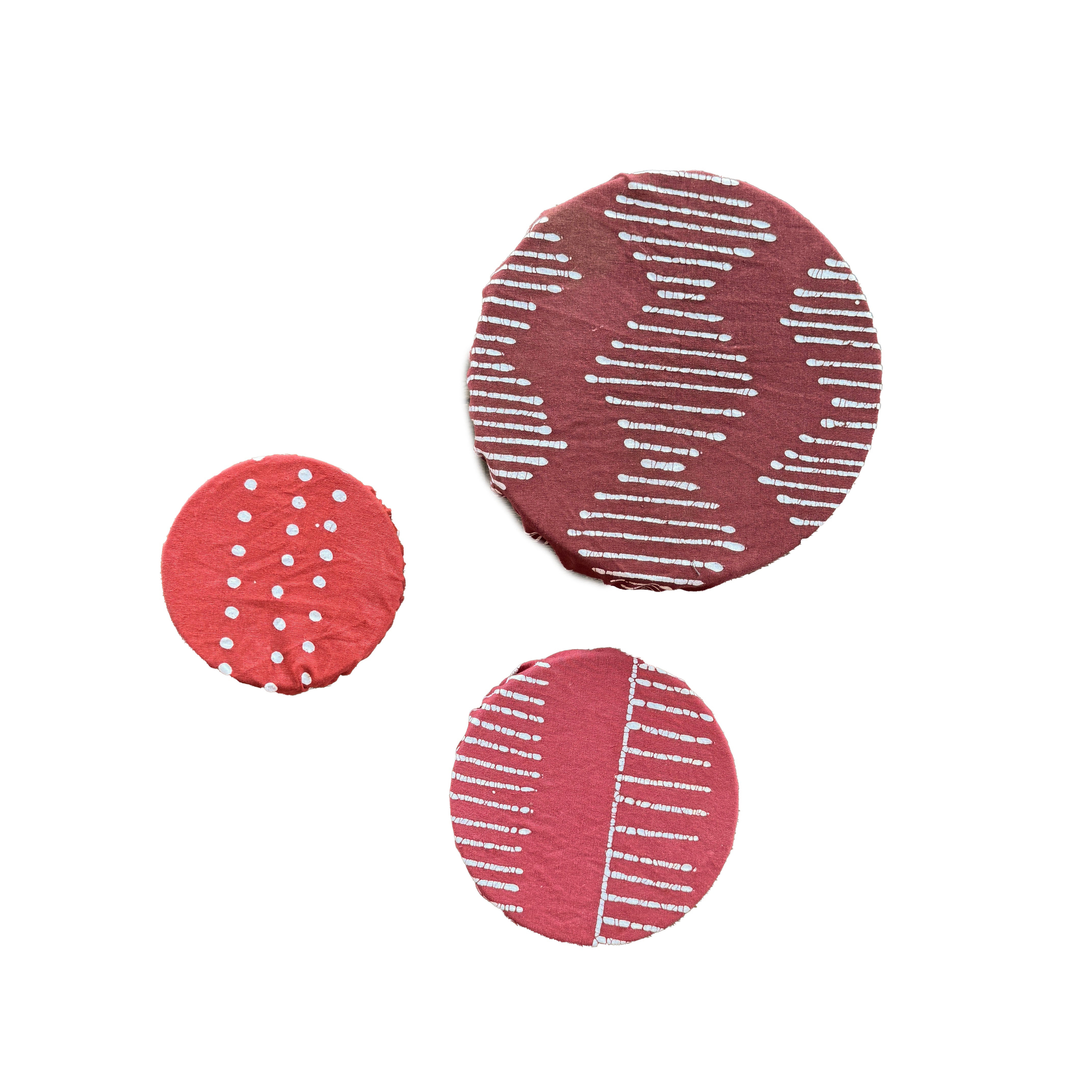 Tribal Cloth Crimson Pot Covers