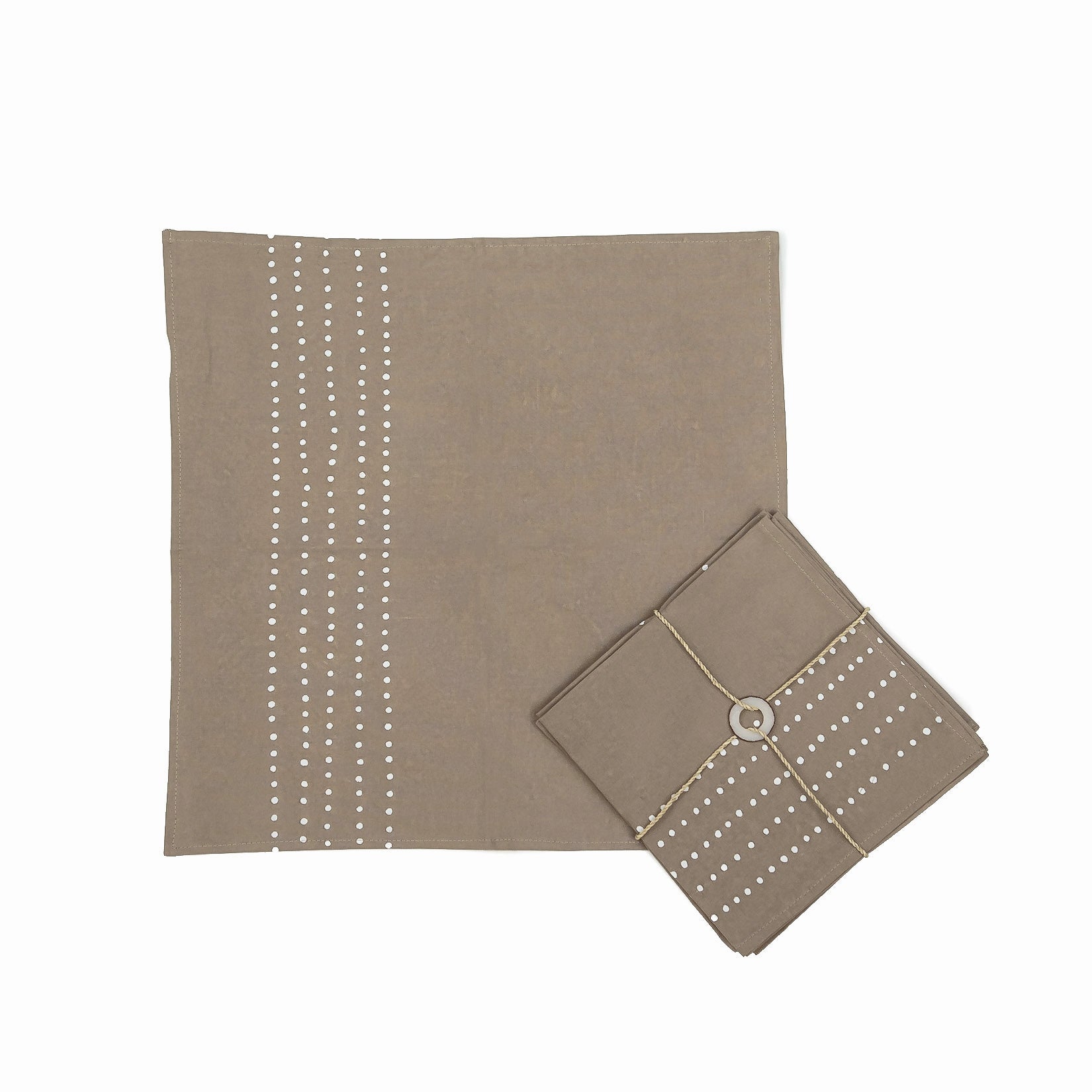 Tribal Cloth Mushroom Dots Napkins Set - Handmade by TRIBAL TEXTILES - Handcrafted Home Decor Interiors - African Made