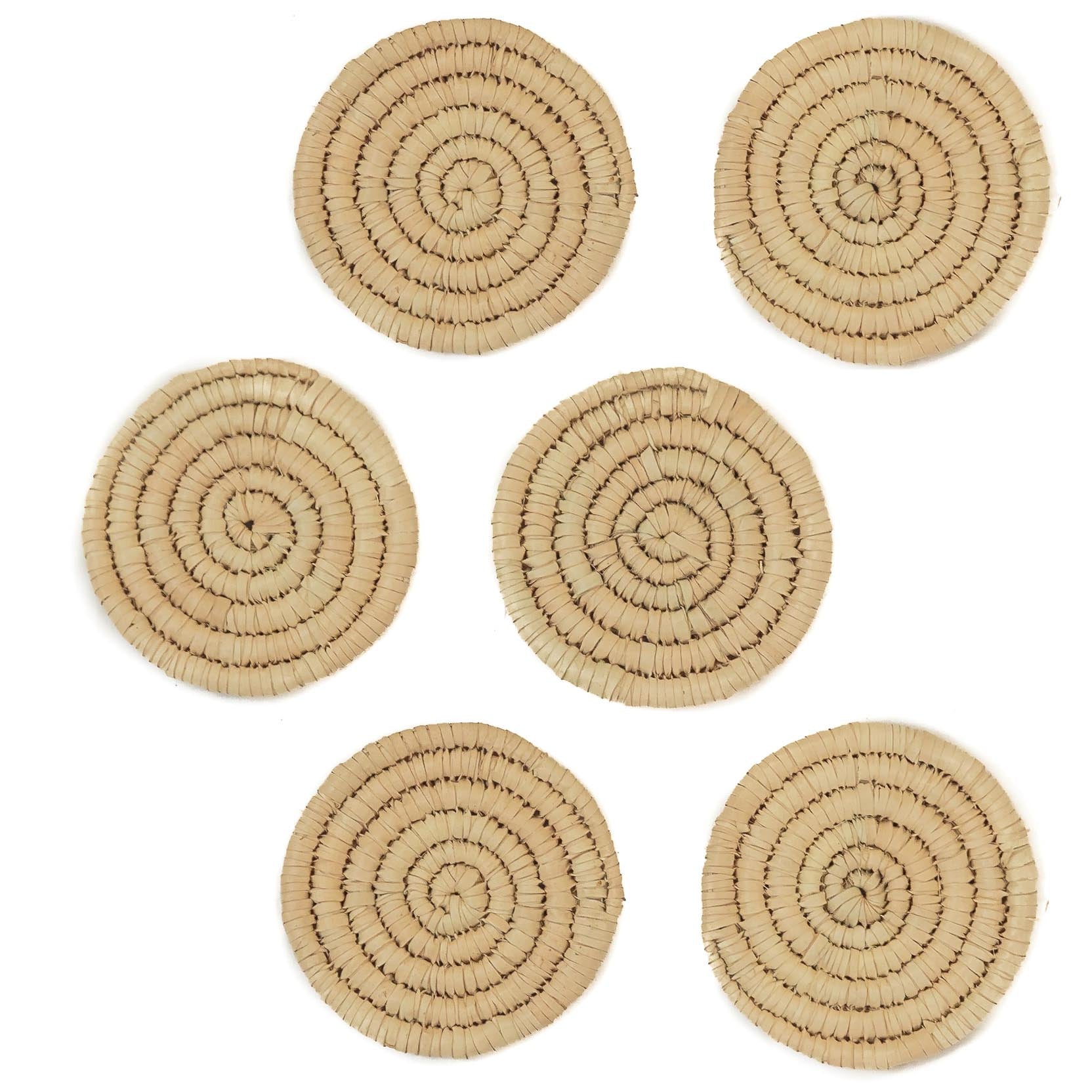 Woven Coasters Set - Coil - Weaving by TRIBAL TEXTILES - Handcrafted Home Decor Interiors - African Made