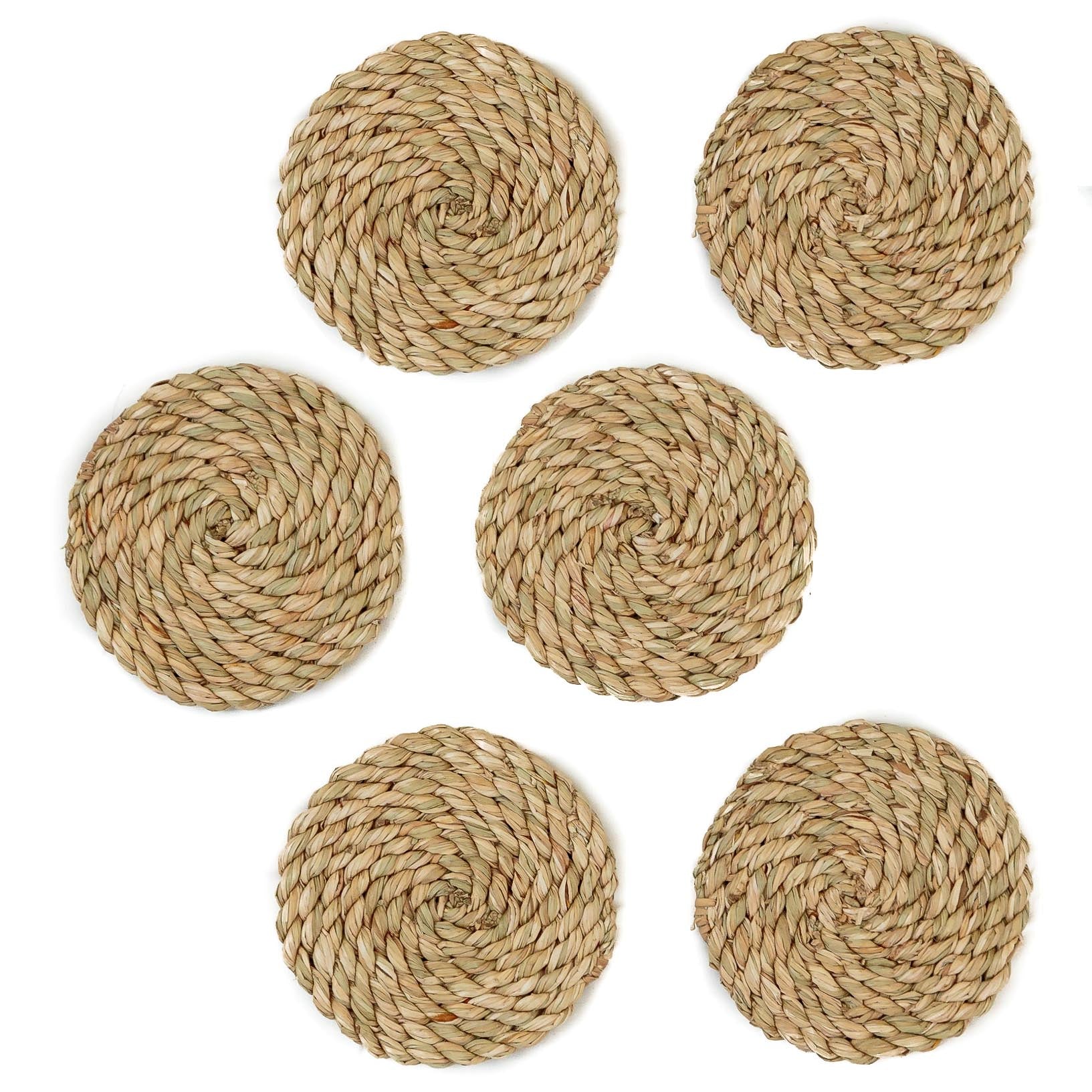 Woven Coasters Set - Grass Twist - Weaving by TRIBAL TEXTILES - Handcrafted Home Decor Interiors - African Made