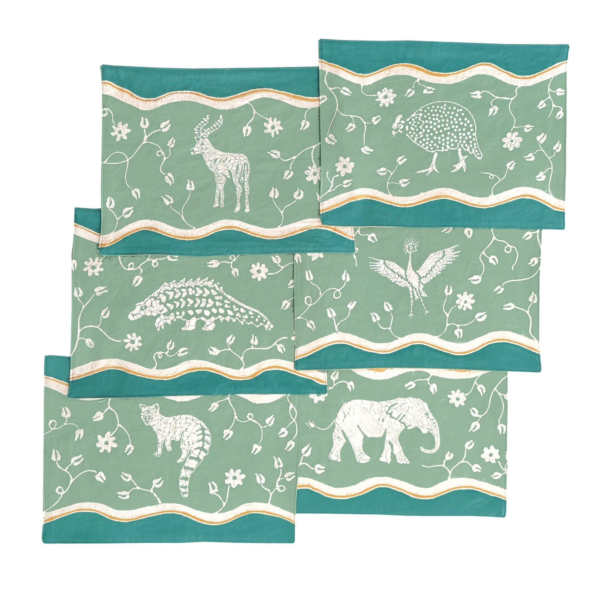 Zobisika Wild Animals Table Mats - Handmade by TRIBAL TEXTILES - Handcrafted Home Decor Interiors - African Made