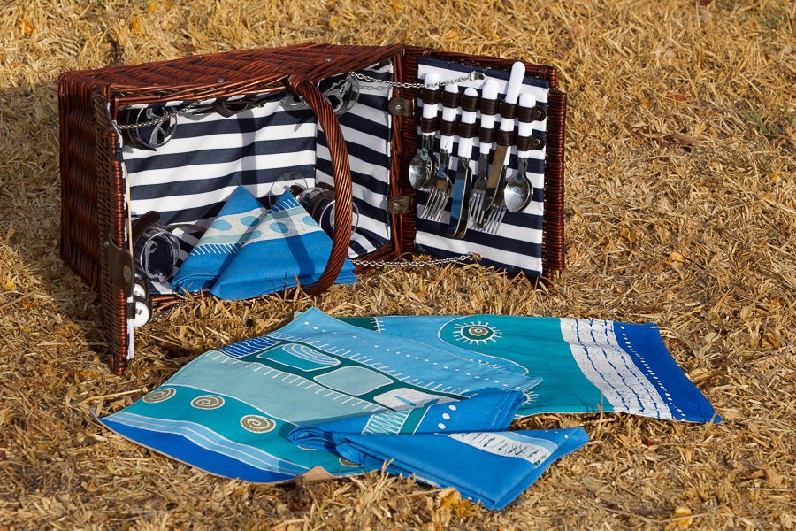 Bring safari sustainble chic style into your home with our aqua blue table mats.