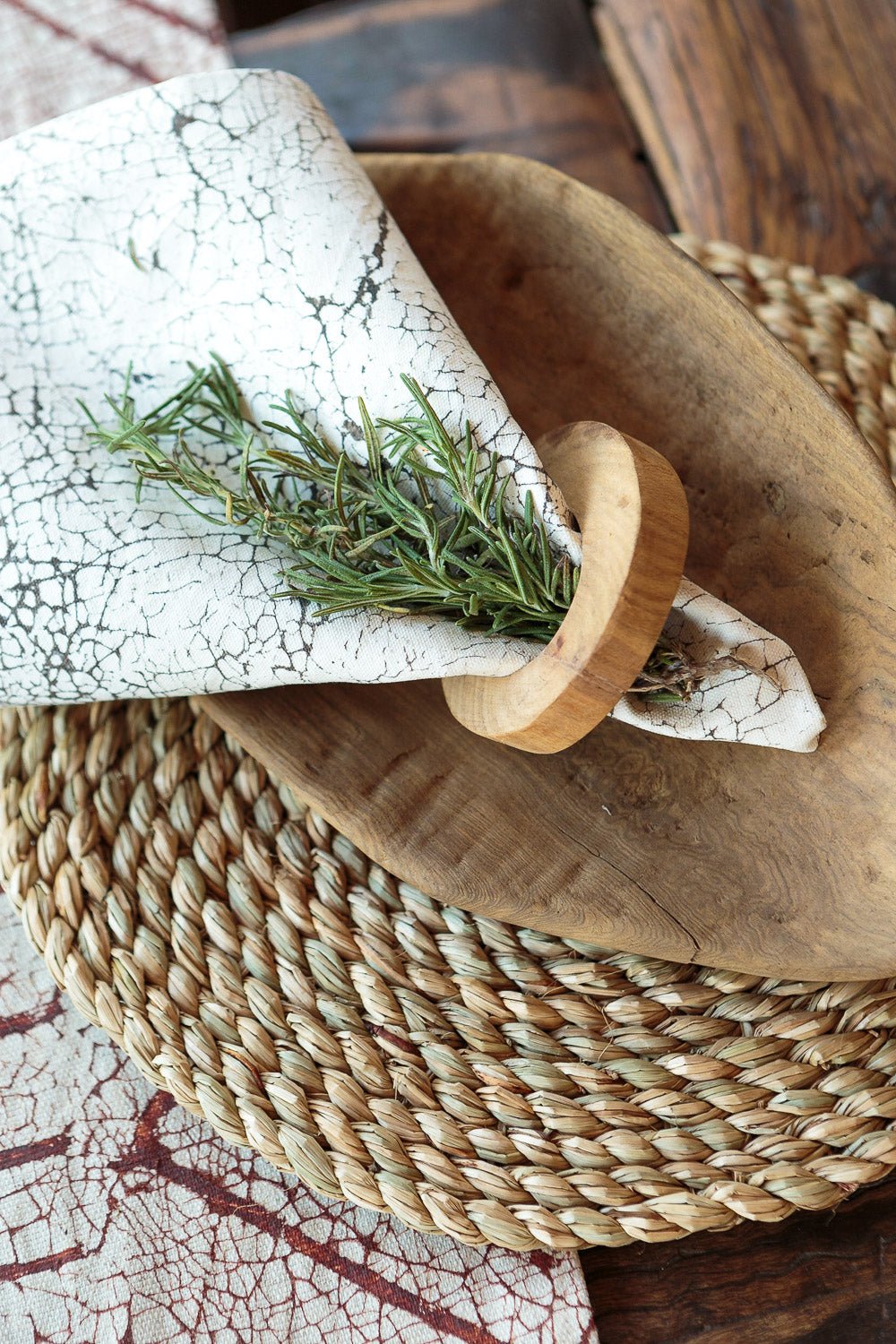 Hand woven placemats made by local artisans for the perfect sustainable flare.
