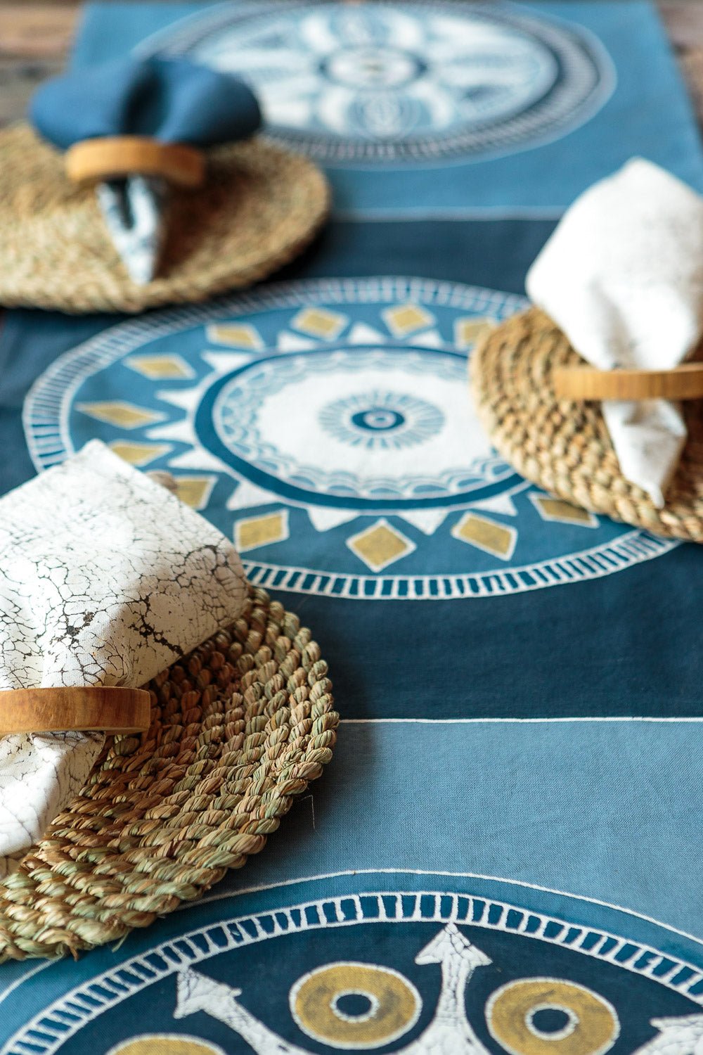 Needing a change to your dining table? Bring the beauty of African-made products with our Indigo tablecloth.