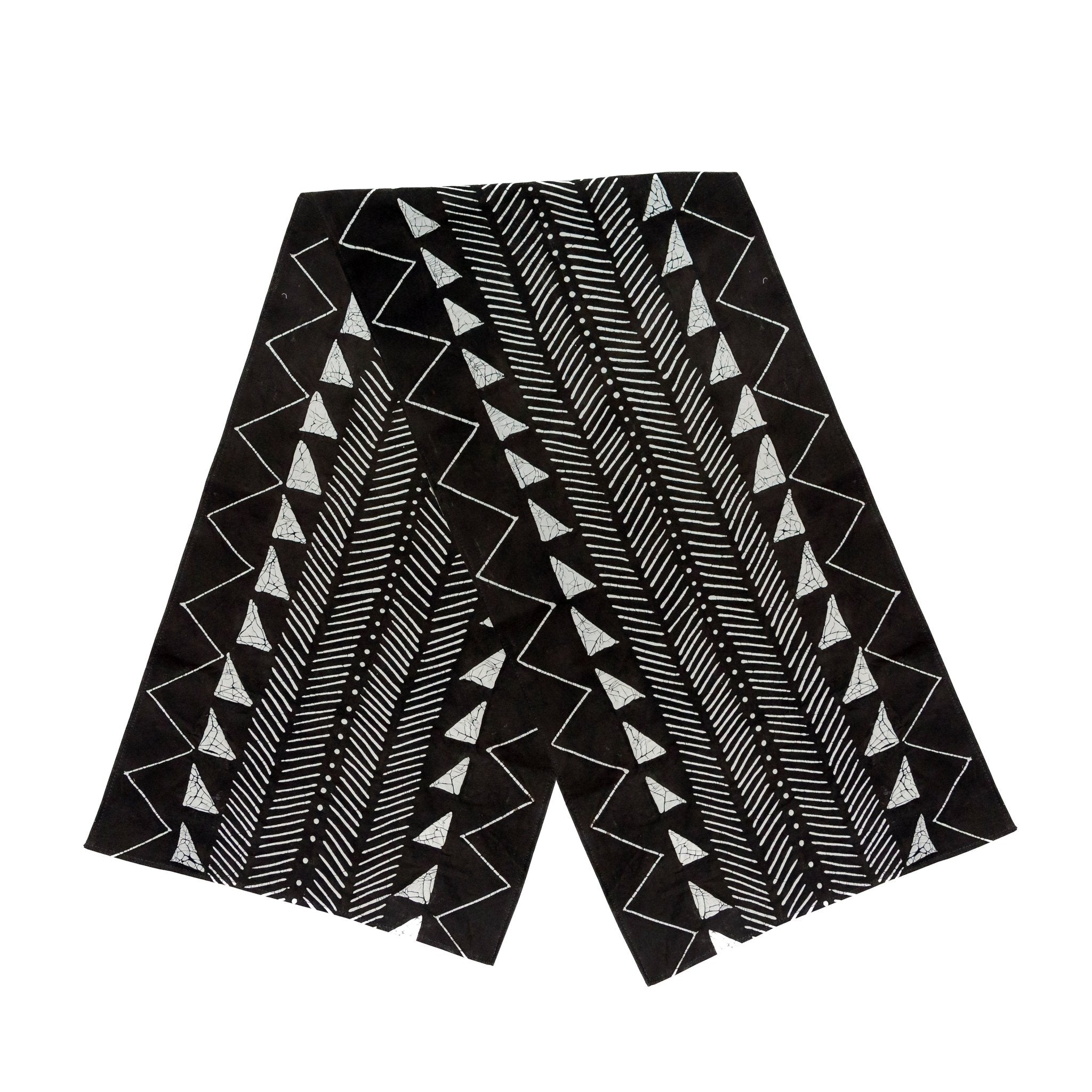 Handcrafted black mudcloth inspired table runner, adding African design to your table setting.