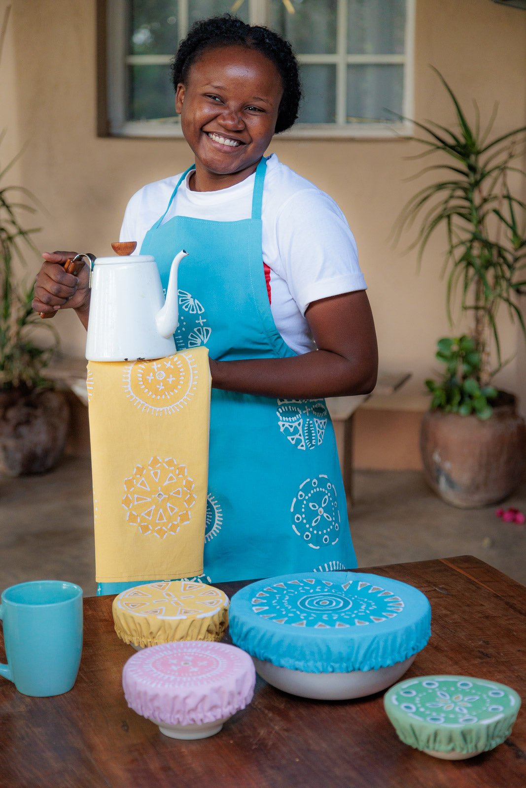 African-made bright bold blues, to bring a touch of Africa into your kitchens.