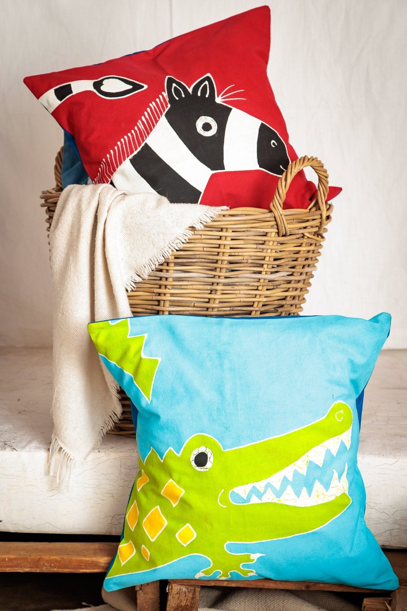 Bright red zebra cushion cover, sustainably made from 100% cotton to do good and look good.