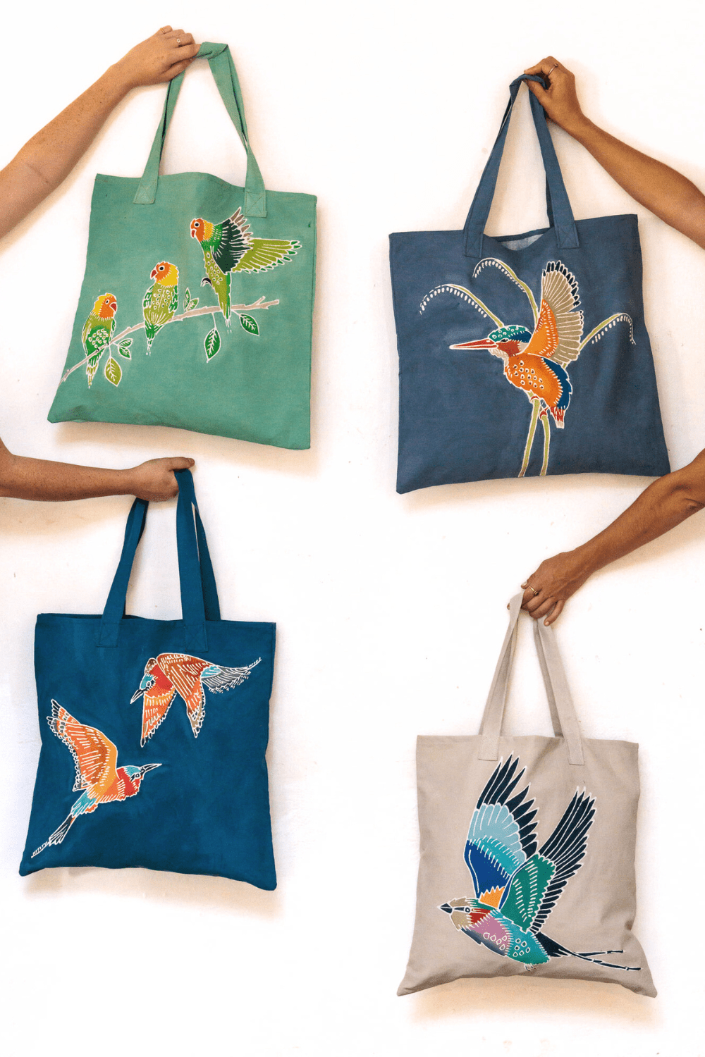 African made Kingfisher tote bag, with it's unique pattern and 100% cotton its the sustainable dream item.